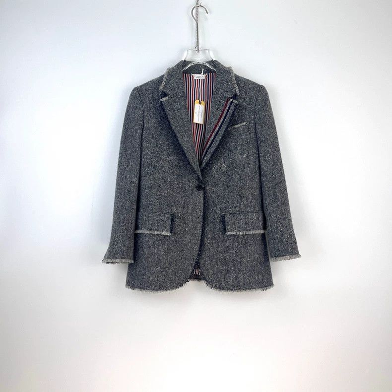 Thom Browne Thom Browne Size 38Grey classic logo tassel wool tweed suit Size XS / US 0-2 / IT 36-38 - 3 Thumbnail