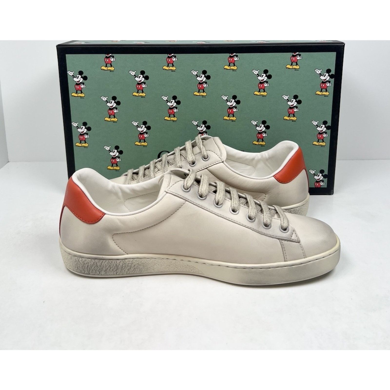 Gucci Size 8US - Gucci Ace x Disney “Mickey” Ivory Leather Size US 8 / EU 41 - 5 Thumbnail