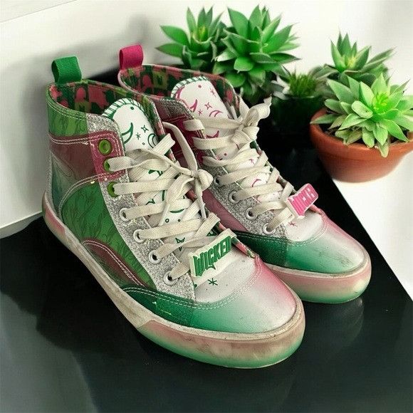 Other Wicked Green and Pink High-Top Sneakers “Ground Up” Size US 6.5 / IT 36.5 - 1 Thumbnail