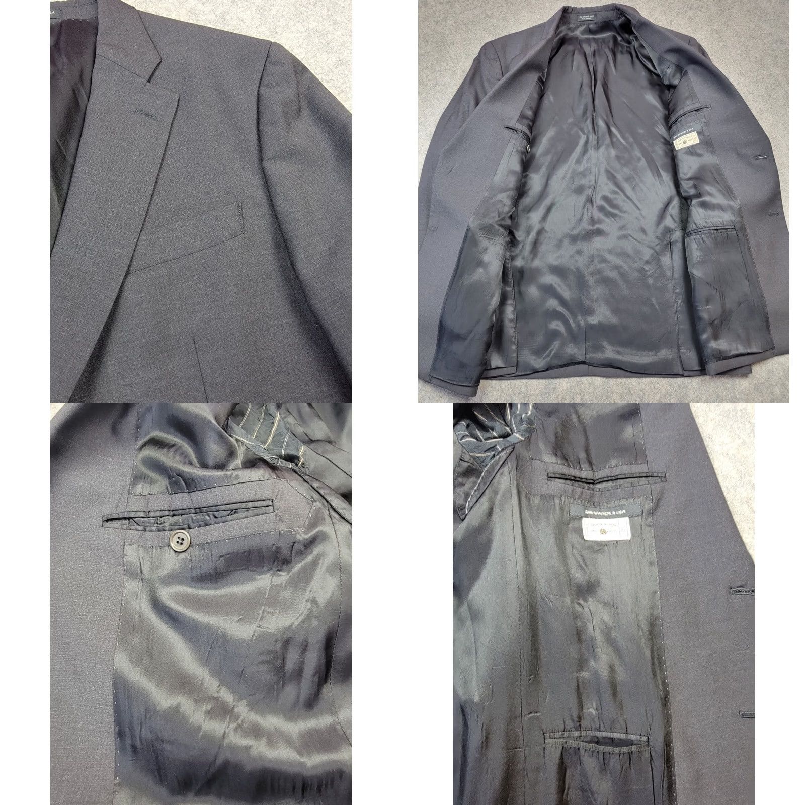 John Varvatos John Varvatos Sullivan Blazer Mens 42 Regular Gray Wool Jacket Suit Coat - Notch Lapel, Double-Vented, Two-Button Front - Dry Clean Only Size 42R - 8 Thumbnail