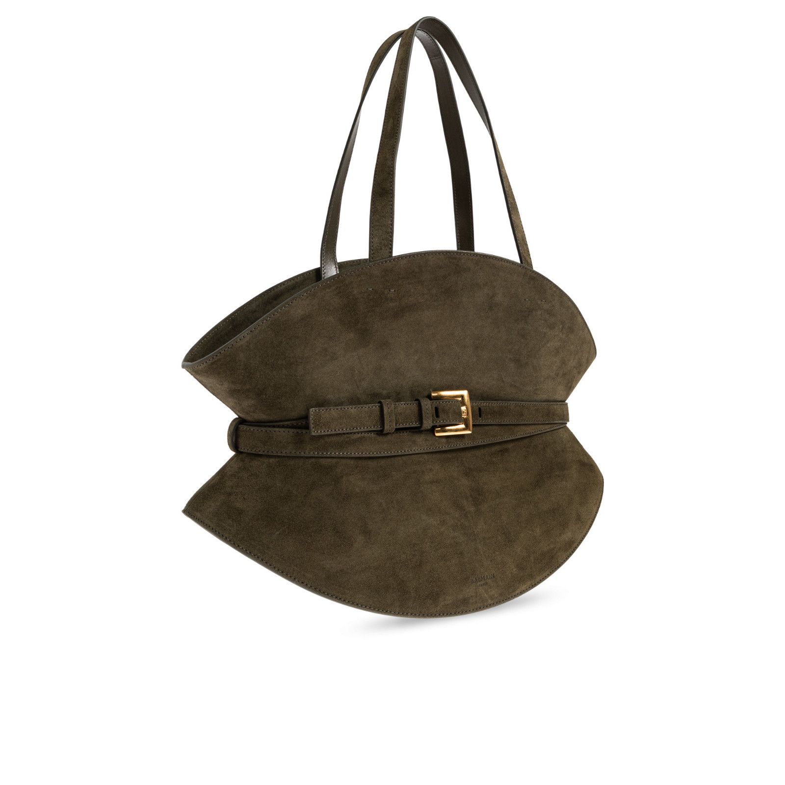 Balmain BALMAIN Shuffle Medium Green Suede Shoulder Bag New & Authen Size ONE SIZE - 3 Thumbnail