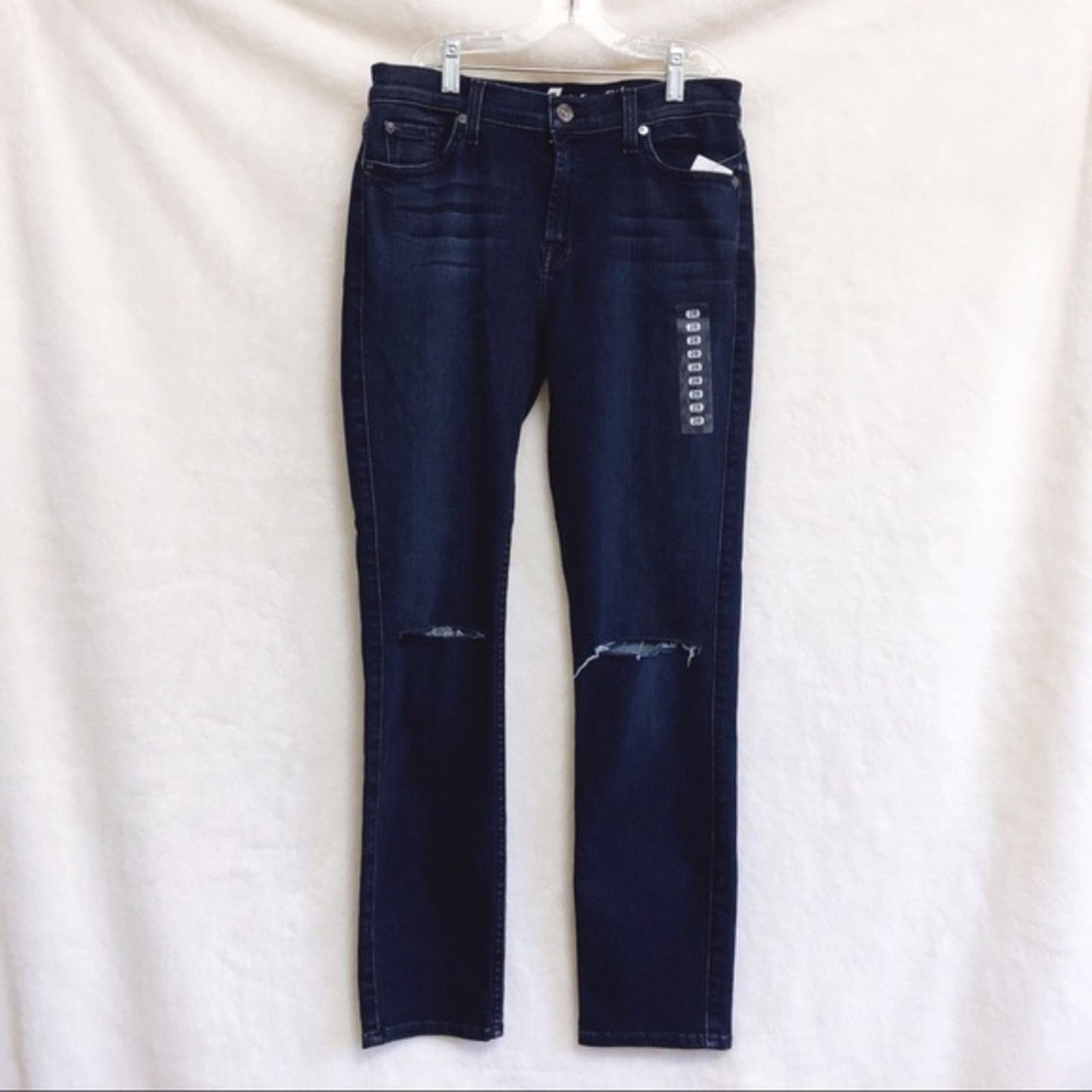 7 For All Mankind 7 For All Mankind Dark Navy Roxanne Crop Skinny Jeans Size 28" / US 6 / IT 42 - 2 Thumbnail