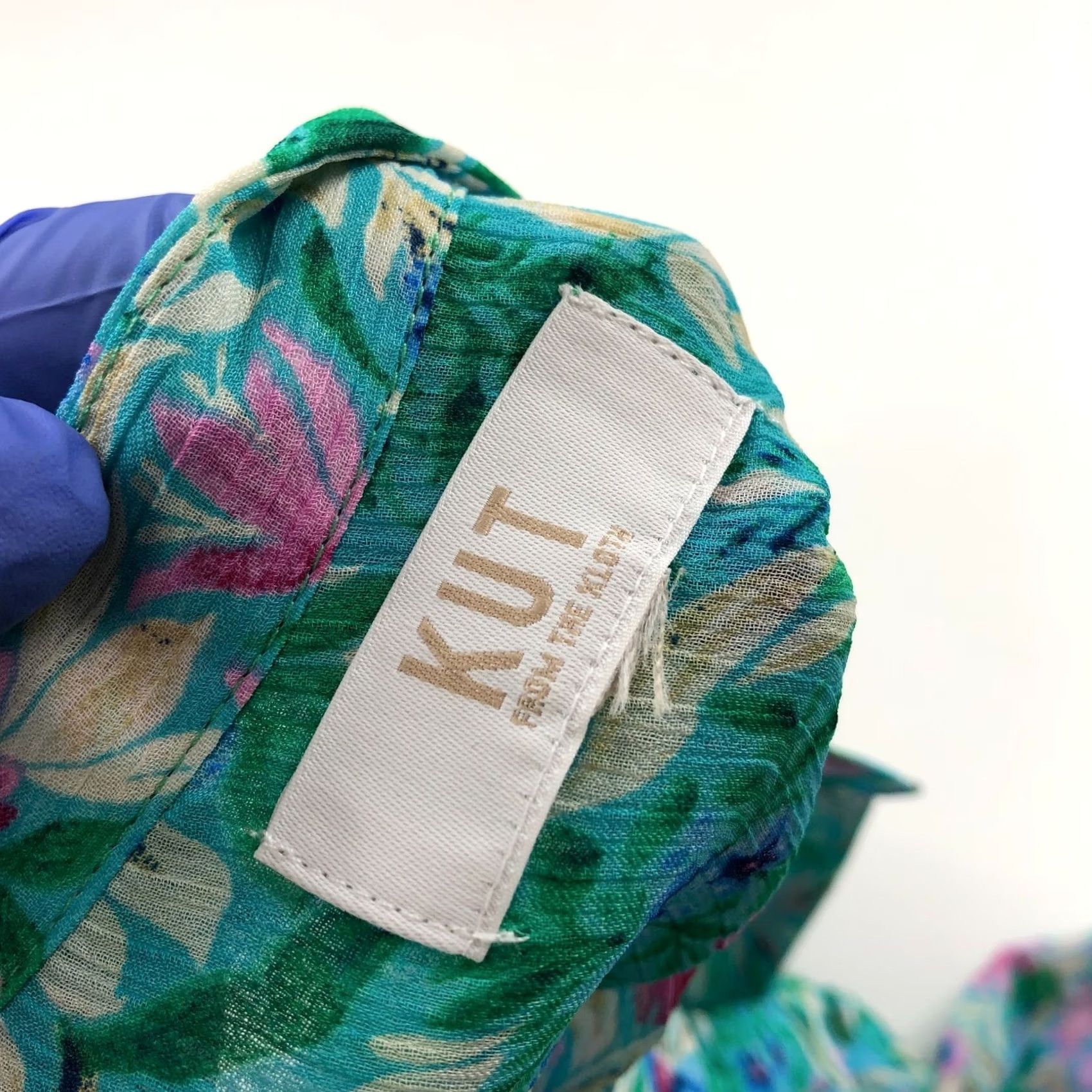 Vintage KUT from the Kloth Shirt Womens Button-Up Long Sleeve Floral Green M Size M / US 6-8 / IT 42-44 - 7 Thumbnail