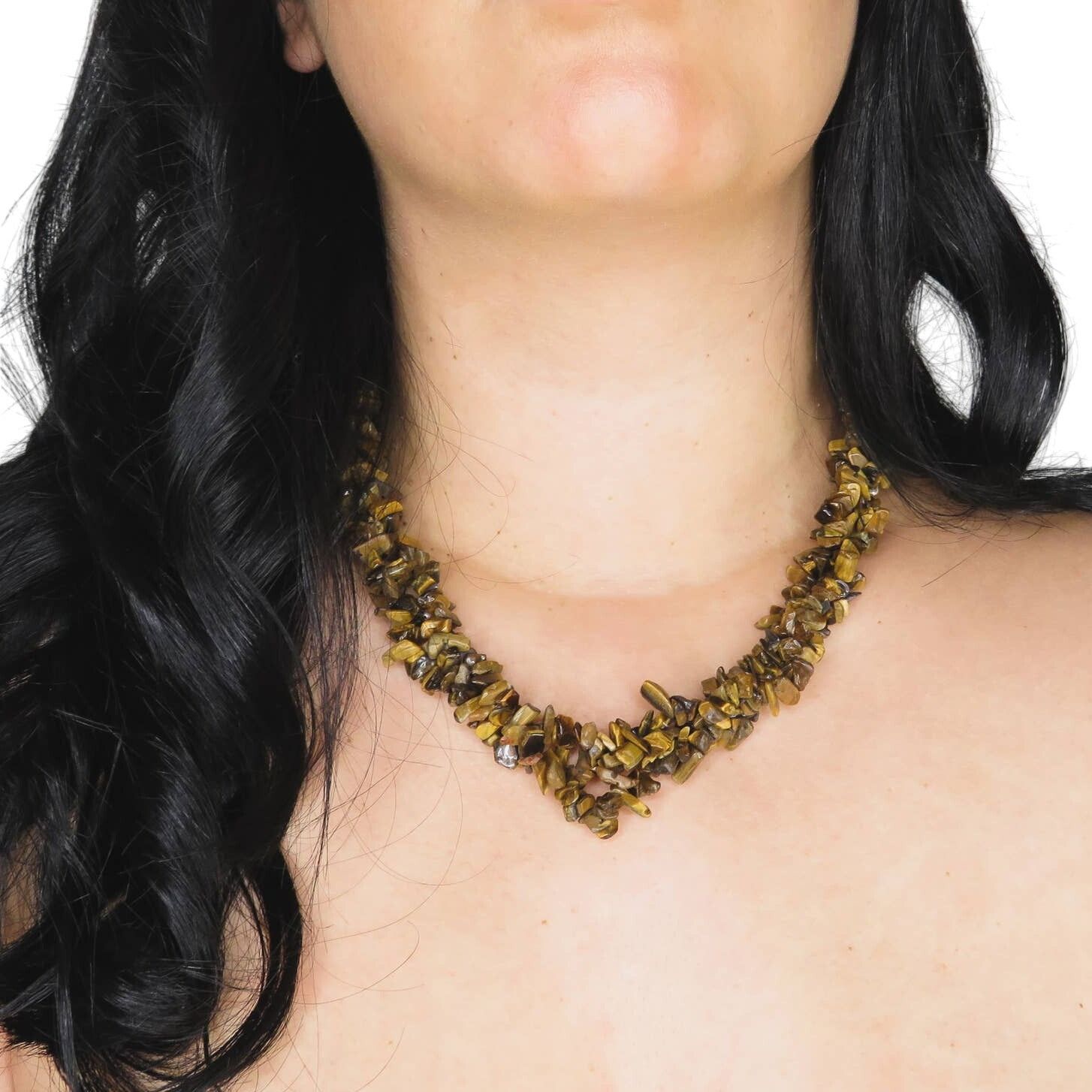 Vintage 1990s Vintage Tiger's Eye Stone Chunky Necklace Size ONE SIZE - 1 Thumbnail