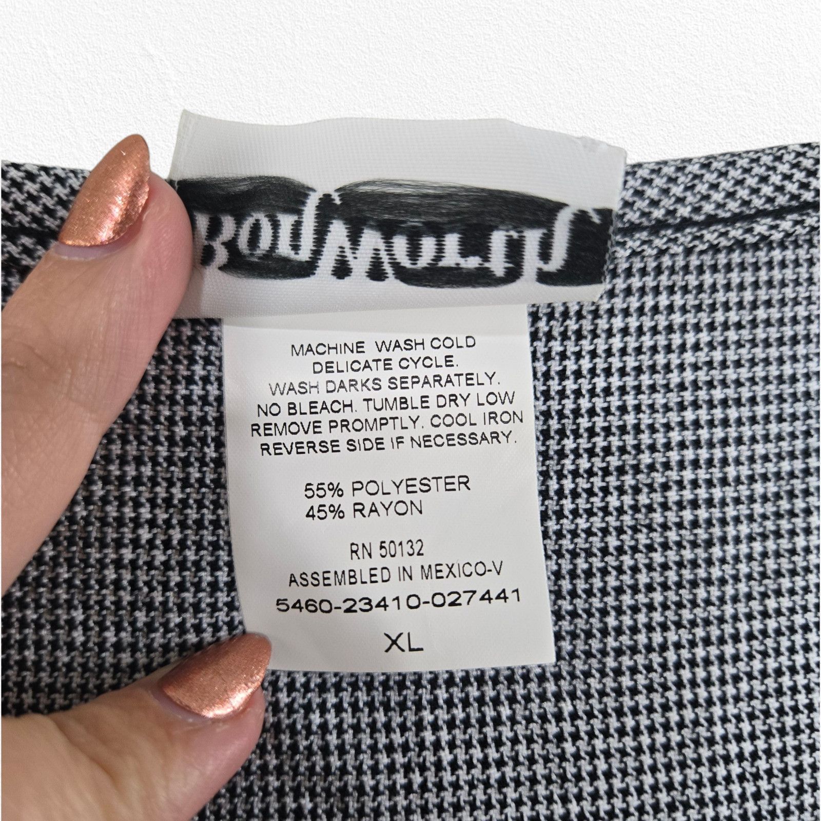 Vintage 90s Y2K Black White Houndstooth Sleeveless Tank Top Size XL Size XL / US 12-14 / IT 48-50 - 4 Thumbnail
