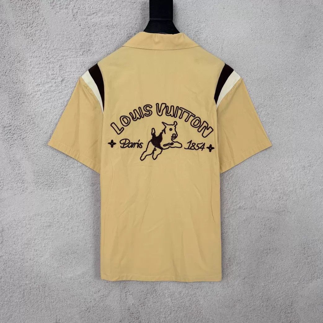 Louis Vuitton LV x Tyler Men V Logo Puppy Button Color SS Shirt Yellow Size US S / EU 44-46 / 1 - 2 Thumbnail