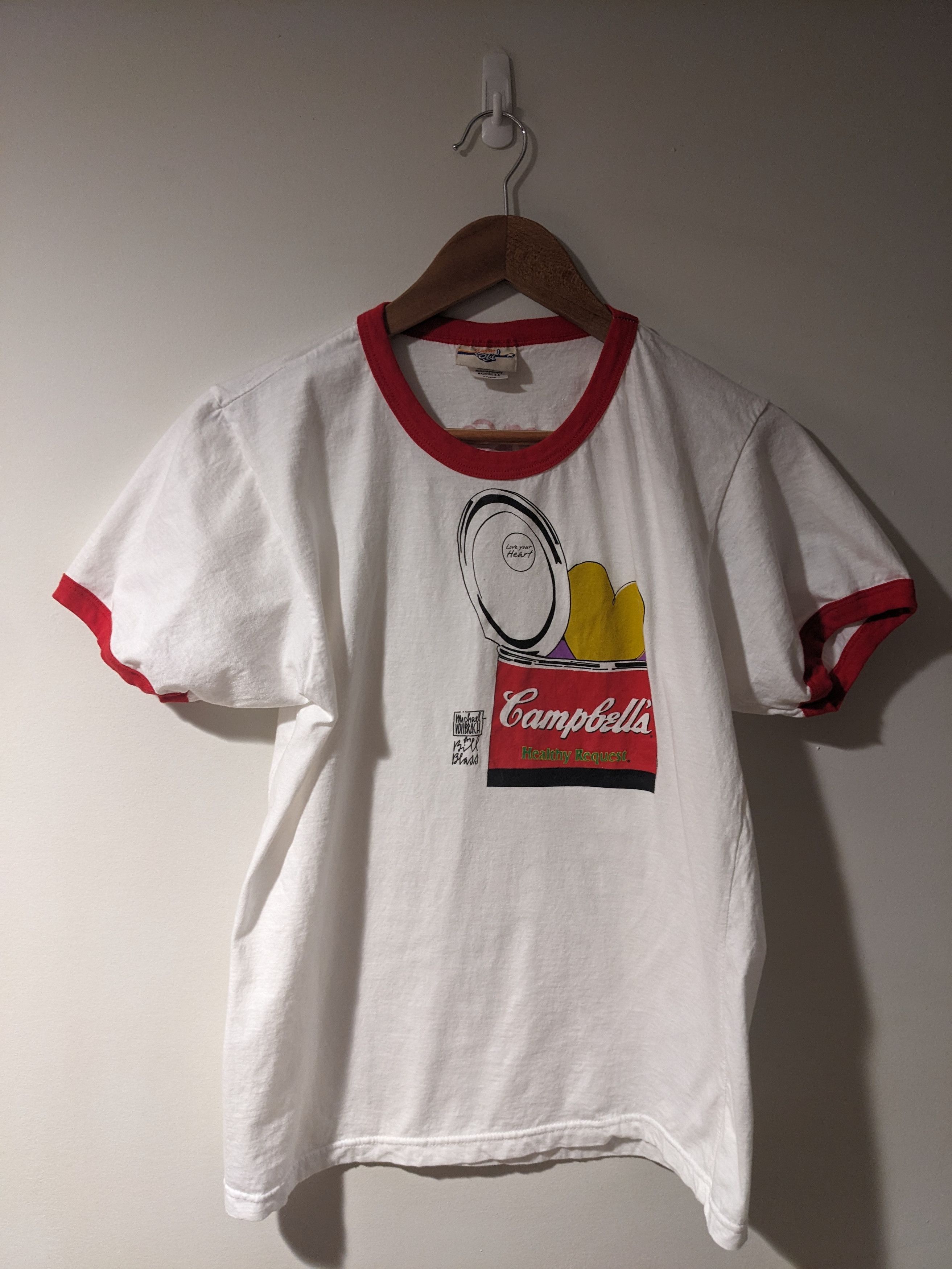 Gildan × Vintage Vintage 2006 Campbell Healthy Request Large Ringer T-Shirt Size US L / EU 52-54 / 3 - 1 Thumbnail