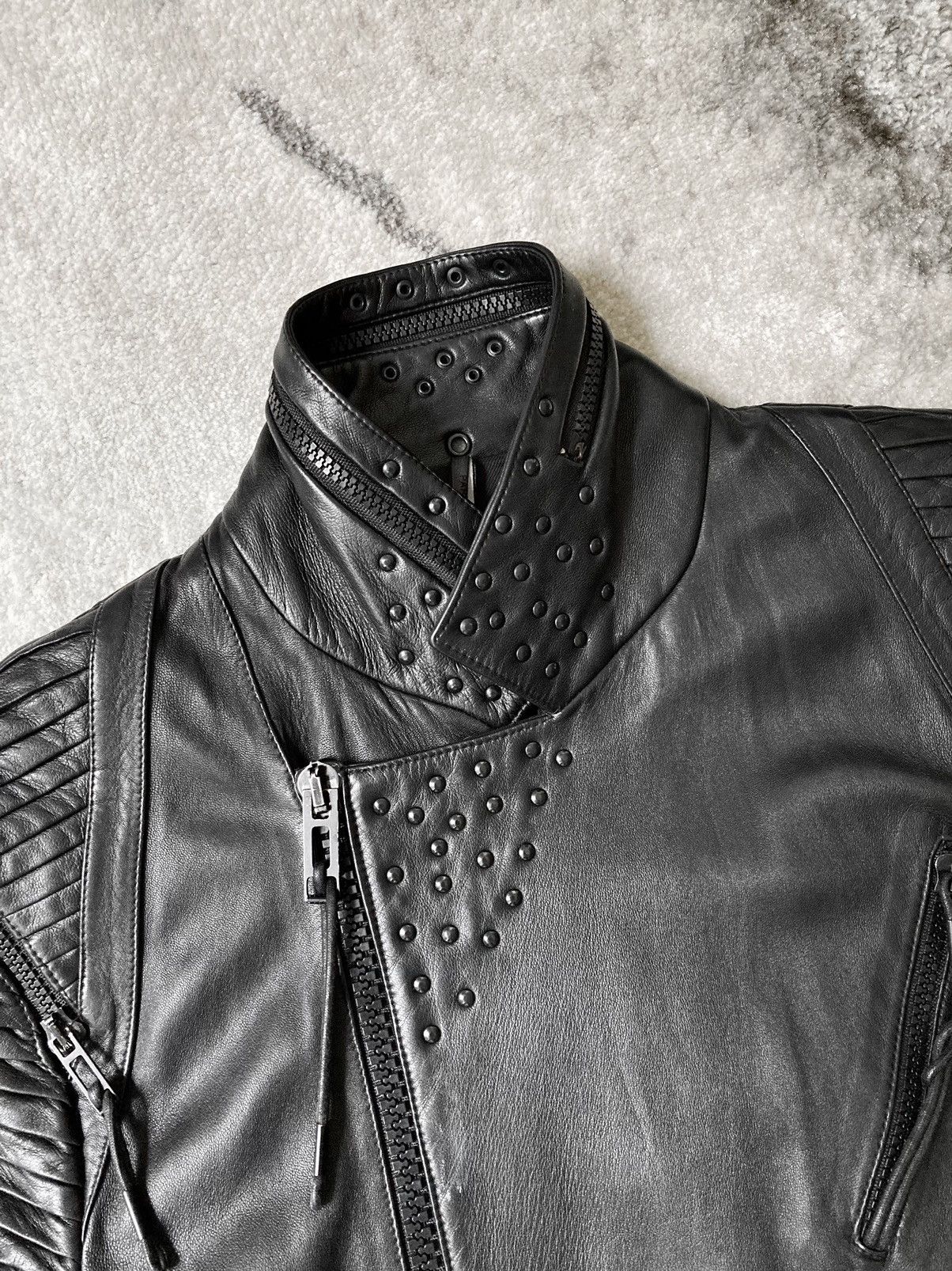 Dior × Hedi Slimane S/S 2004 “Strip” Leather Biker Jacket Size US M / EU 48-50 / 2 - 12 Thumbnail