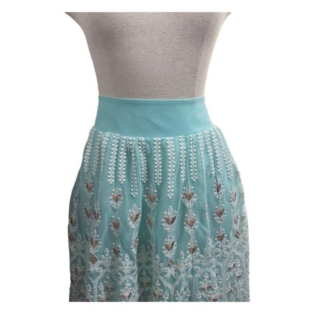 Designer CT1745 Soft Surroundings Analisa Lace & Embroidery Skirt M Size 32" / US 10 / IT 46 - 2 Thumbnail