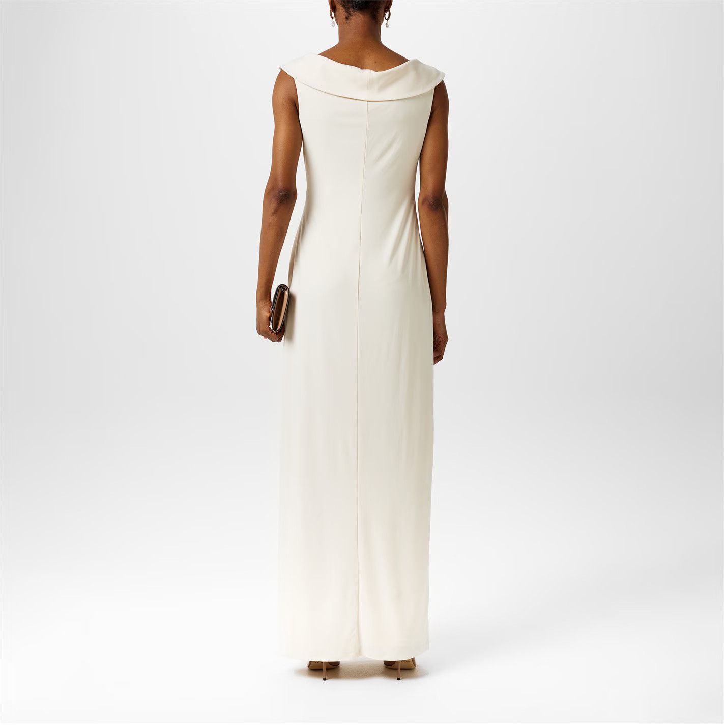 Lauren Ralph Lauren o1g2r1mq0825 Leonidas Twist Gown in Cream Size S / US 4 / IT 40 - 3 Thumbnail