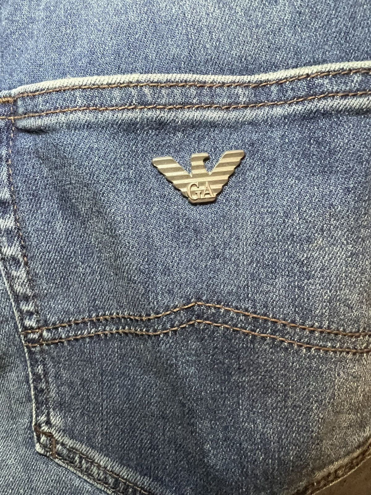Armani Armani Jeans J45 slim fit faded blue jeans Size US 32 / EU 48 - 10 Thumbnail