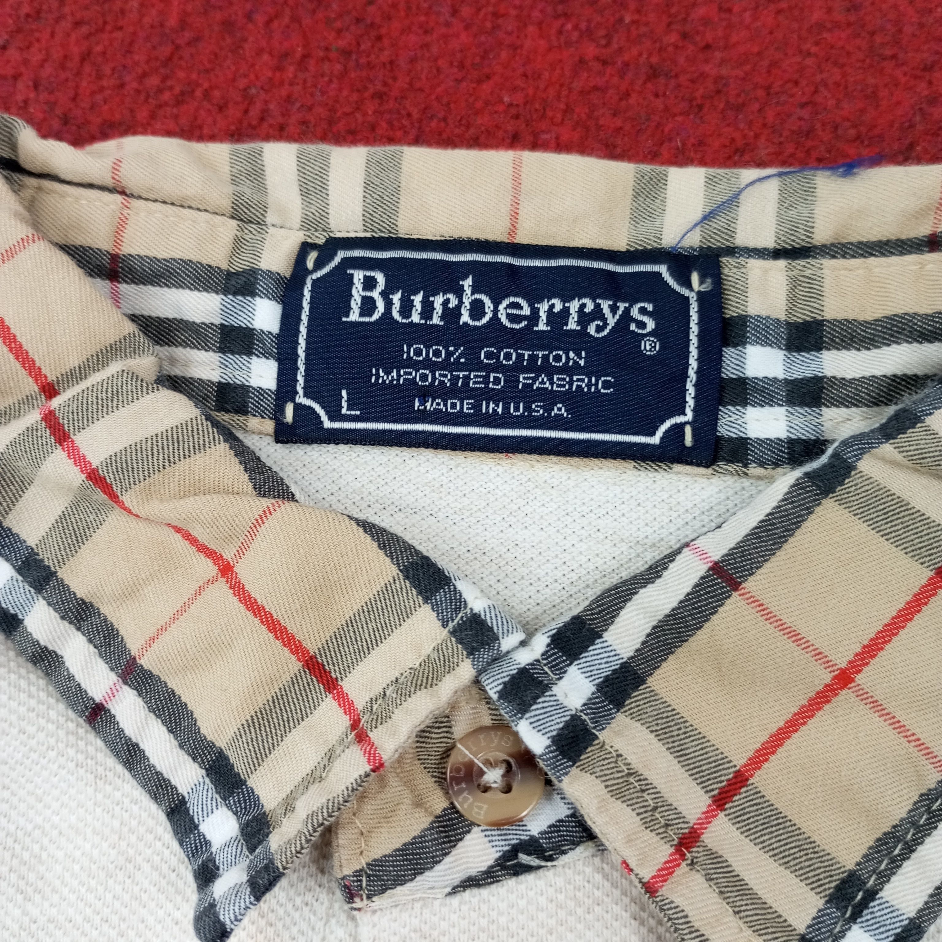 Burberry × Vintage Burberrys Fashion Brand Nova Check Collar Polos c219n74 Size US L / EU 52-54 / 3 - 5 Thumbnail