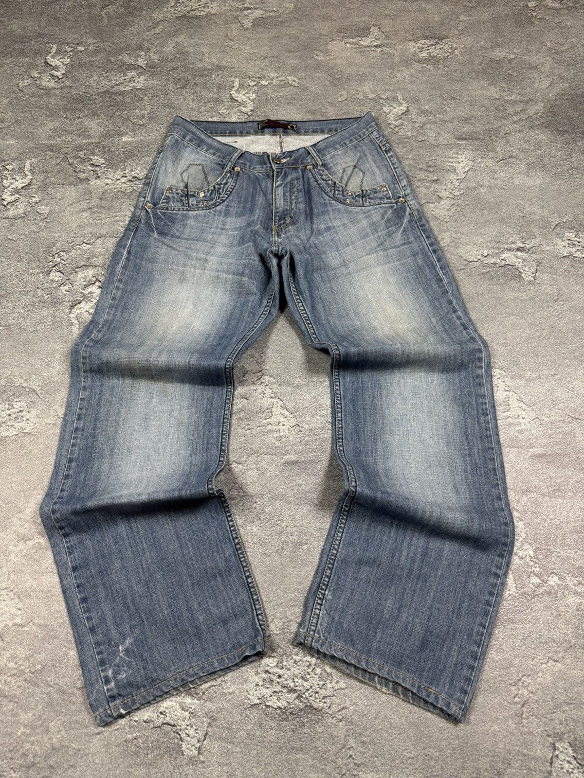 Pre-owned If Six Was Nine 2000s Y2k  Bootcut Flared Jeans Size 33 Retro In Blue