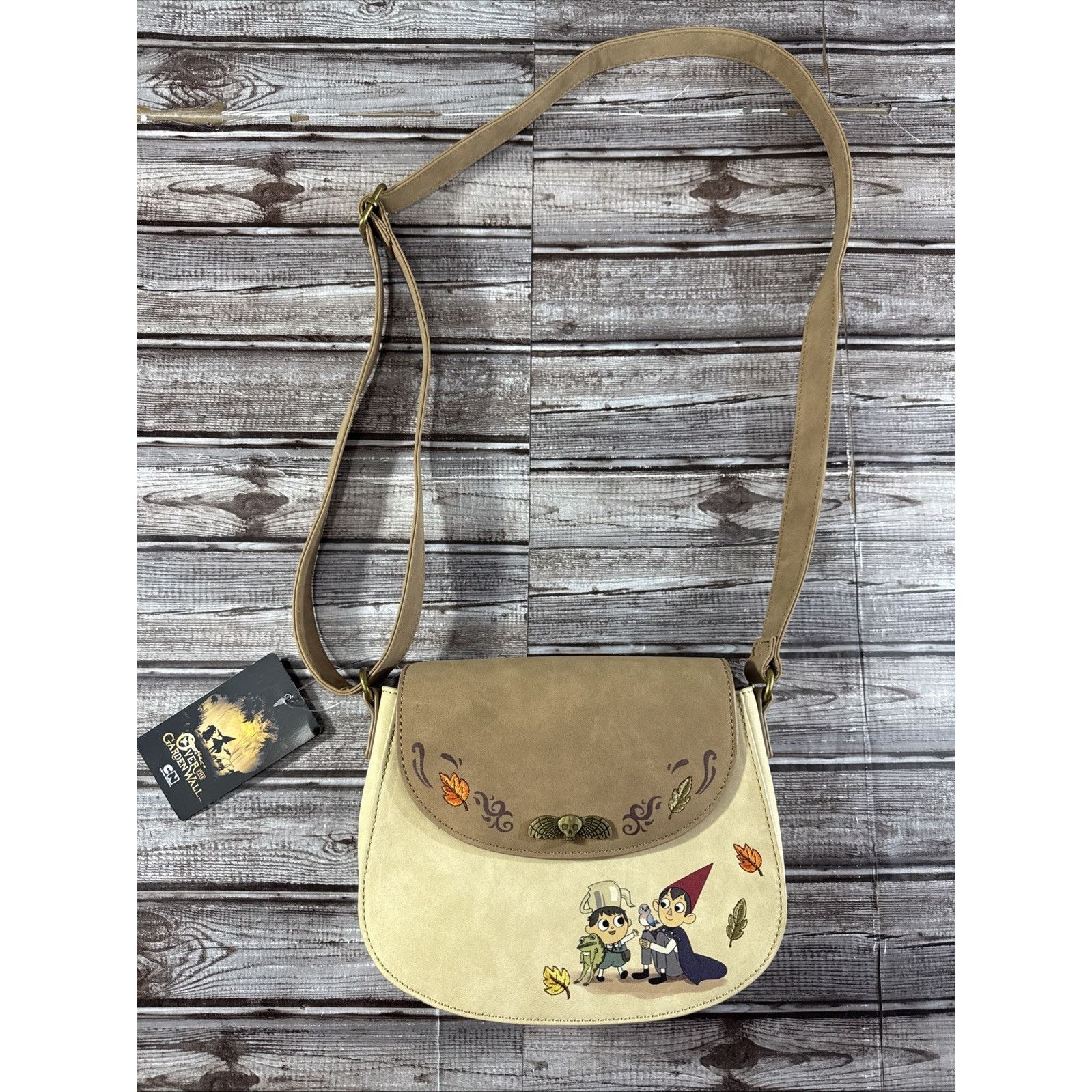 Over The Garden Wall Crossbody Bag Purse Embroidered Leaves