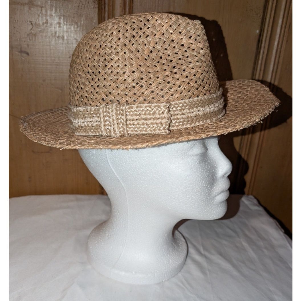 Panama Jack Vintage Bruce & Marci Straw Stetson Fedora Hat Med Women's Size ONE SIZE - 1 Thumbnail