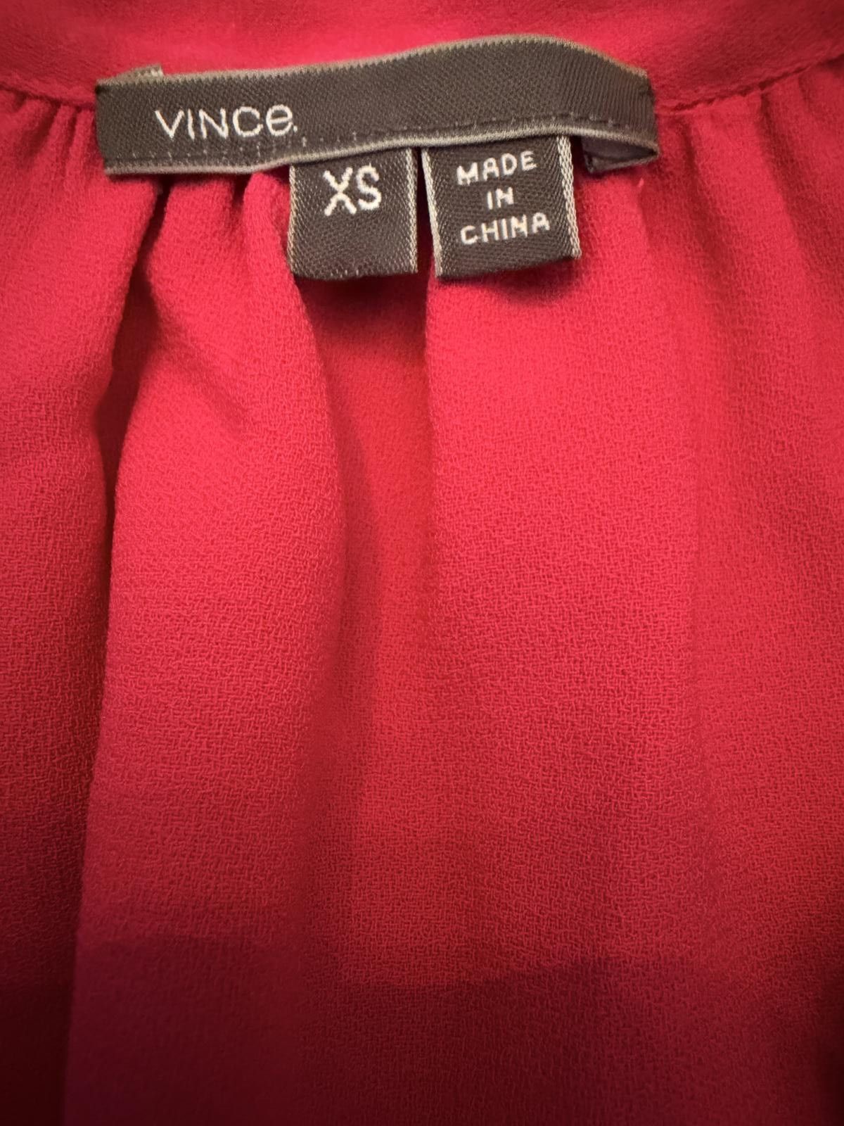 Vince VINCE Pink Magenta Double V Pleated Drop Shoulder Tunic Shif Size XS / US 0-2 / IT 36-38 - 3 Thumbnail
