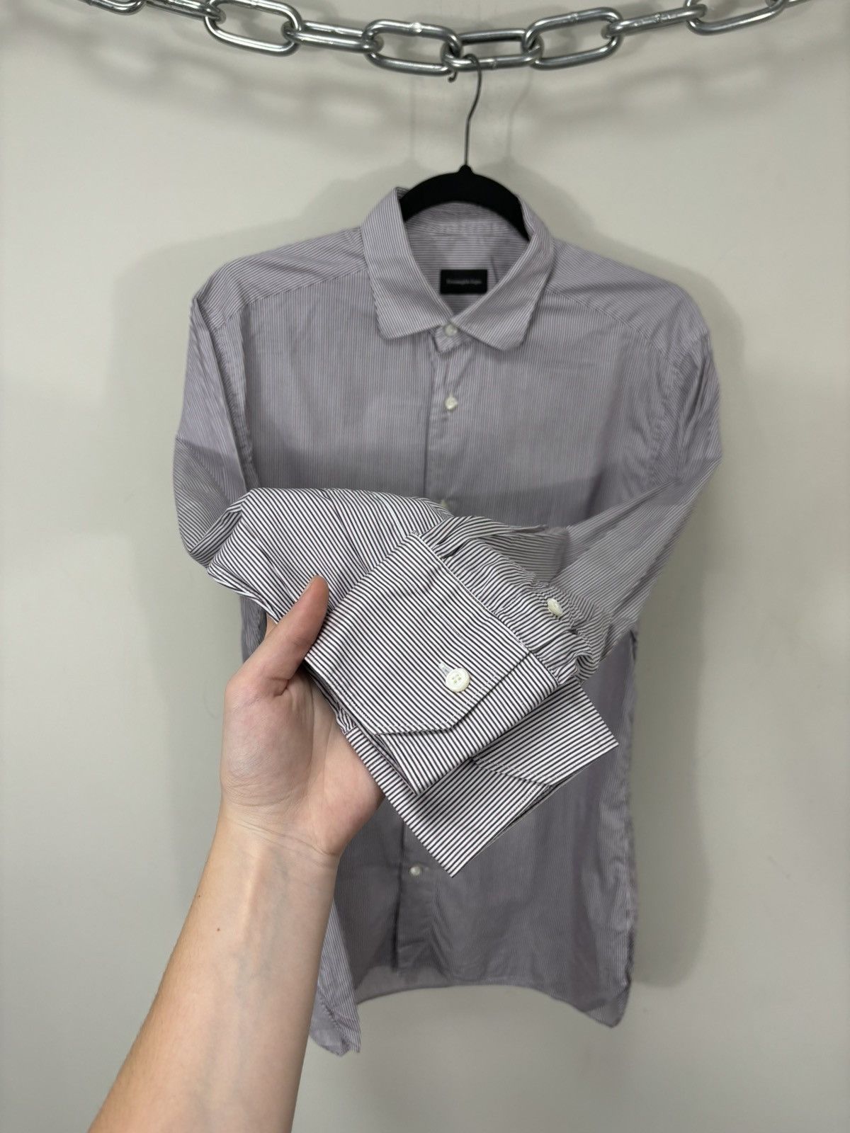 Ermenegildo Zegna Ermenegildo Zegna Men’s Striped Contemporary Button Up Shirt Size US M / EU 48-50 / 2 - 6 Thumbnail