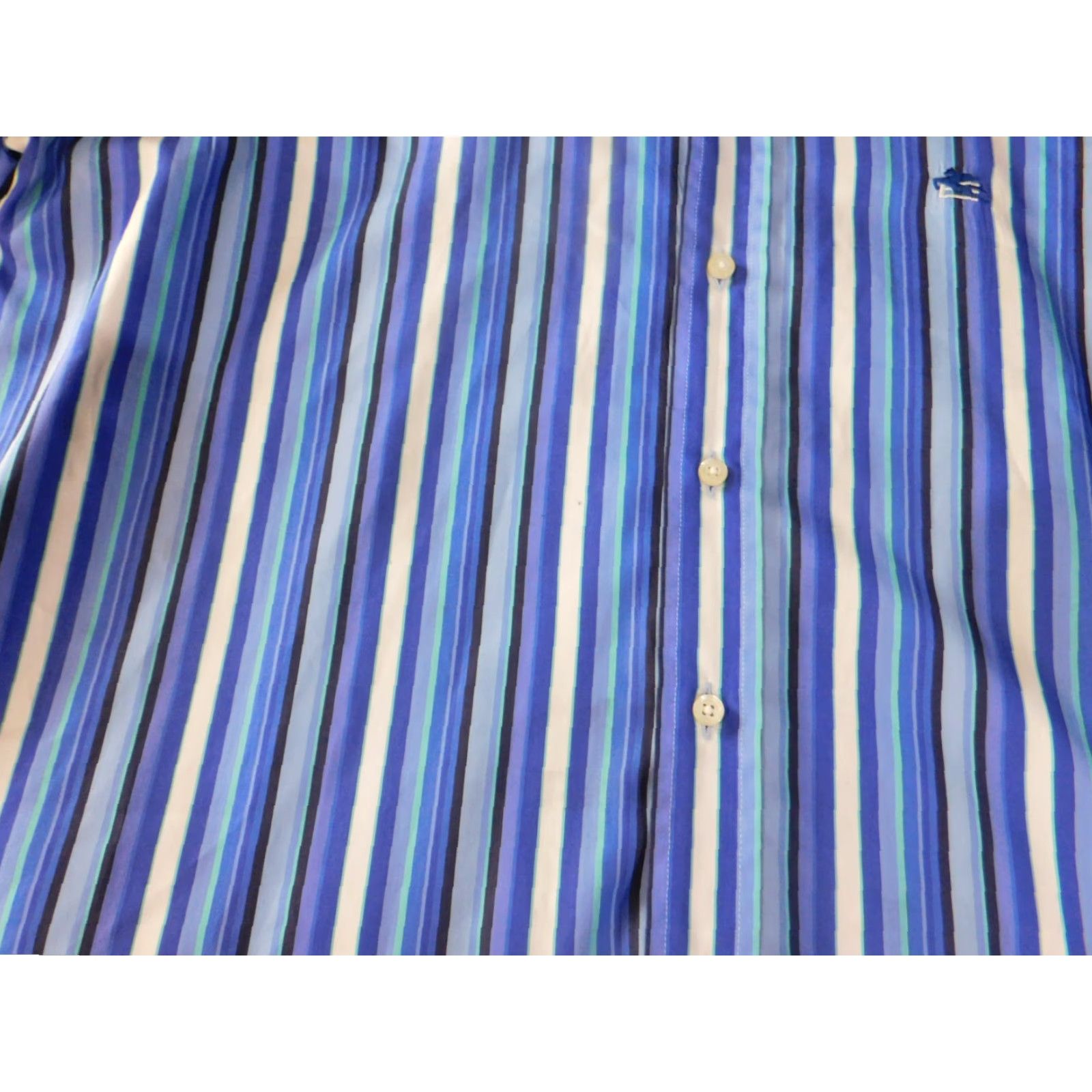 Etro **ETRO Men's Classic Button-Down Blue Striped Shirt Regular Fit** User: ETRO Men's Classic Button-Down Blue Striped Shirt Regular Fit Size 42R - 4 Thumbnail