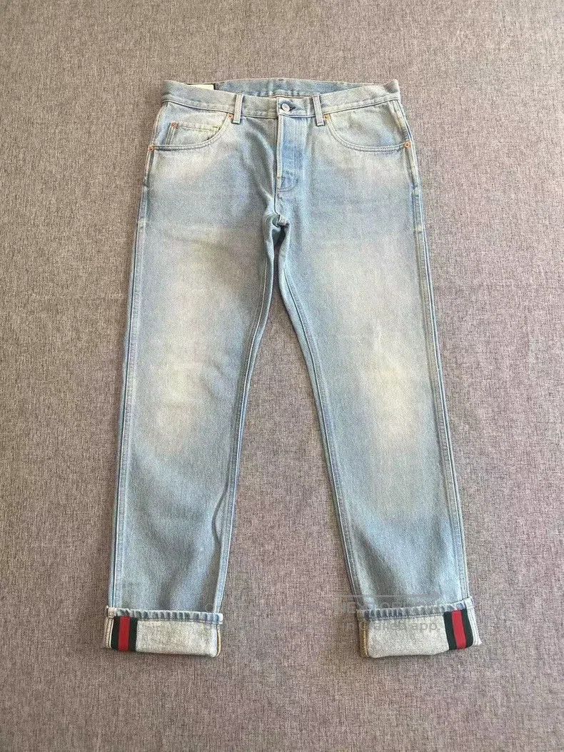 Gucci Gucci Striped webbing tapered jeans Size 42" / US 20 - 1 Thumbnail