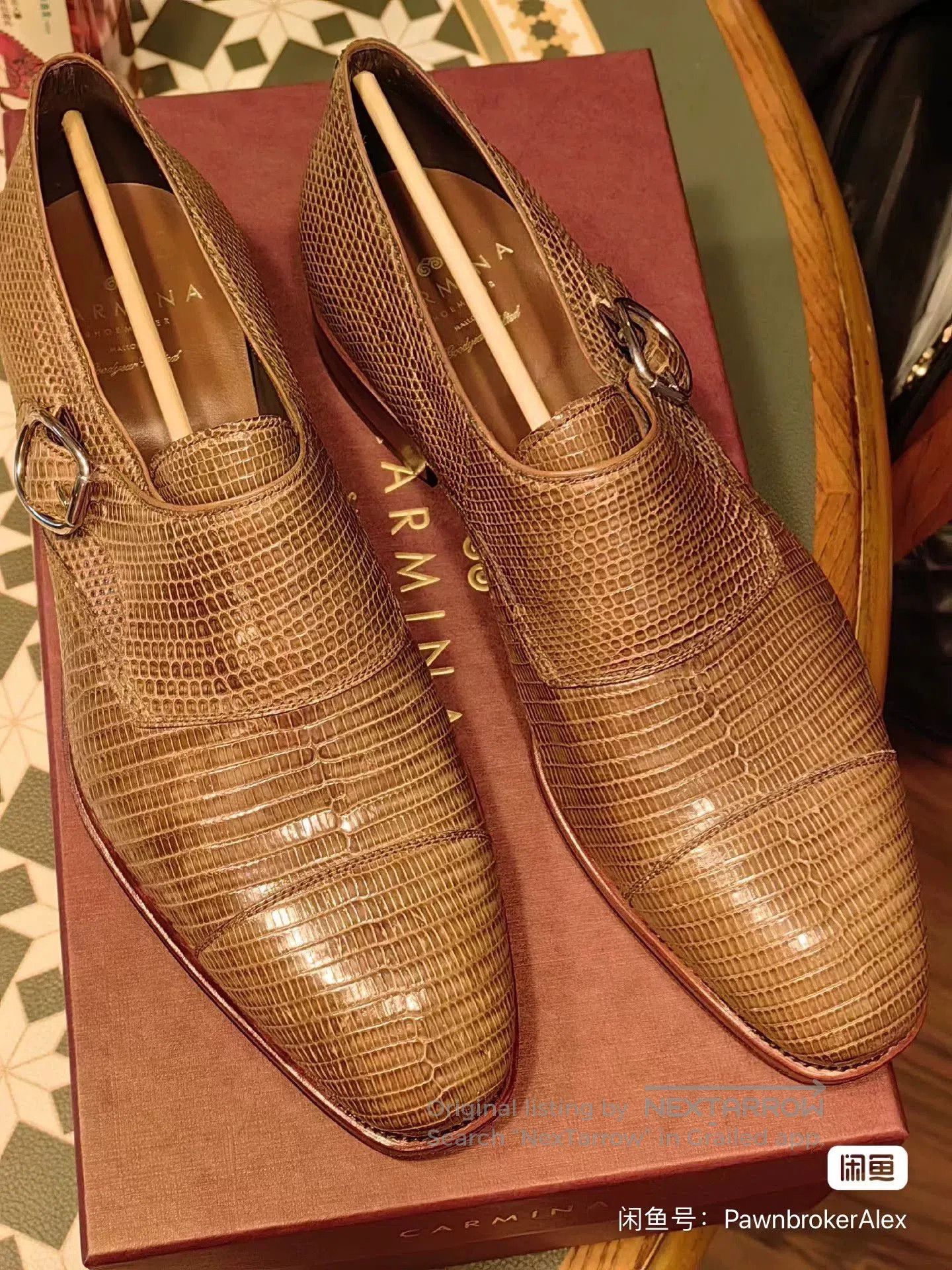 Carmina Carmina Lizard Skin Single Monk. Size US 9.5 / EU 42-43 - 5 Thumbnail