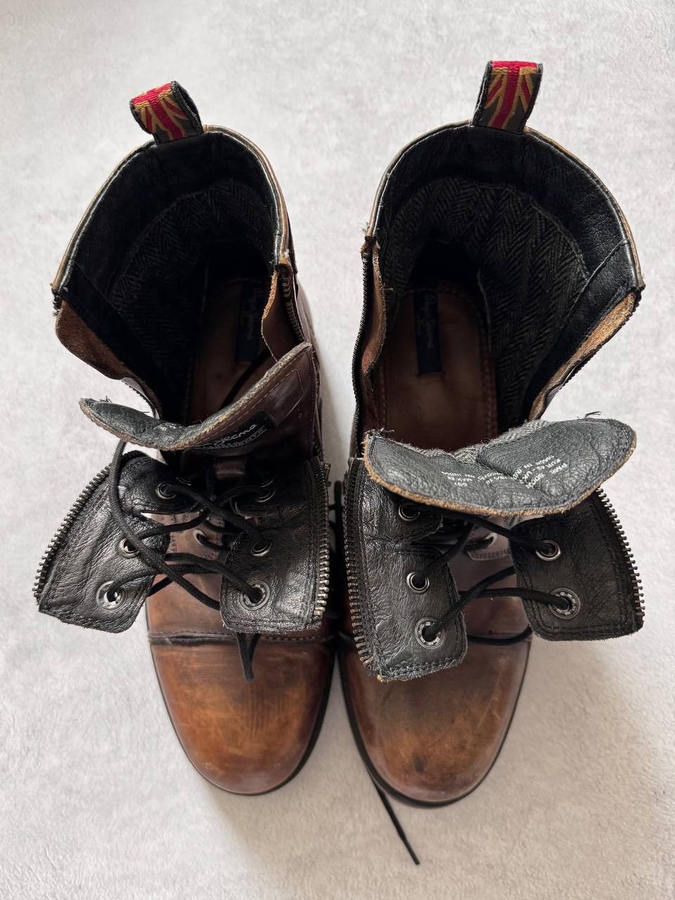 Pepe Jeans Pepe Jeans Distressed Leather Combat Boots Brown Size US 10 / EU 43 - 11 Thumbnail
