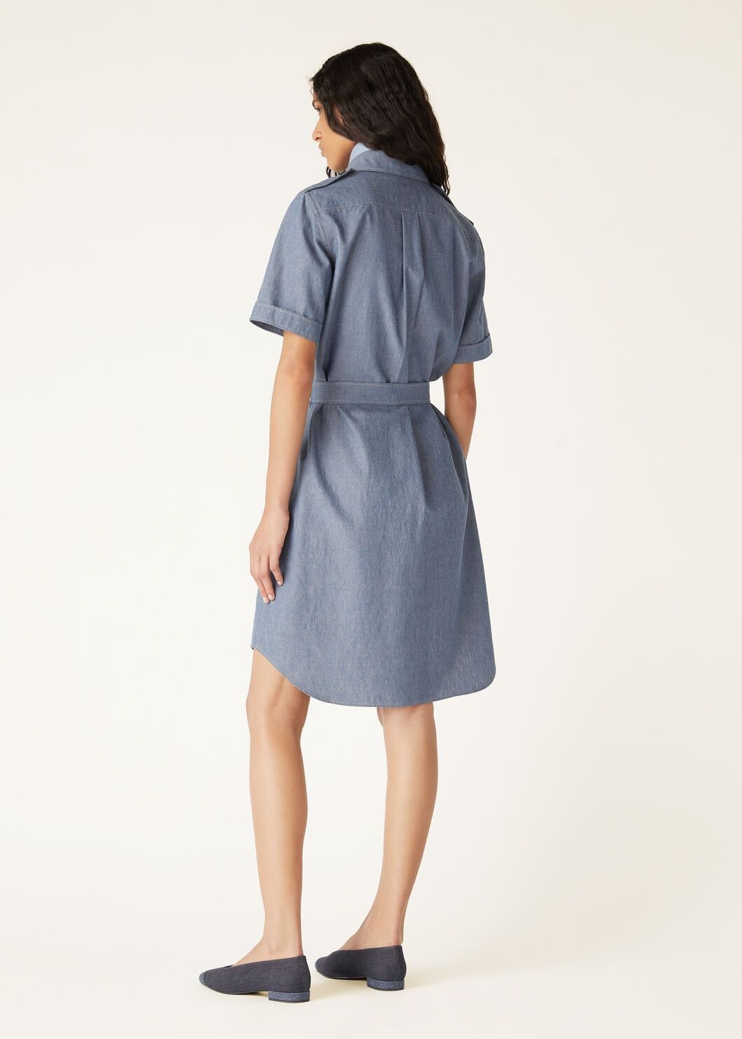 Loro Piana o1srvl11e0825 FAO6443 Annalisa Midi Dress in Blue Size XS / US 0-2 / IT 36-38 - 5 Thumbnail