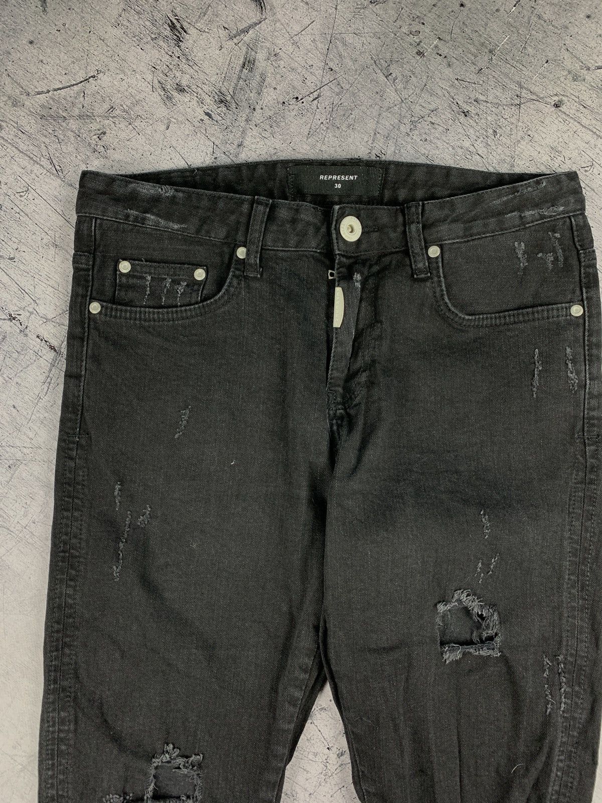 Represent Clo. Represent Clo. Knee Destroyer Denim Black Skinny Jeans Sz 30 Size US 30 / EU 46 - 6 Thumbnail