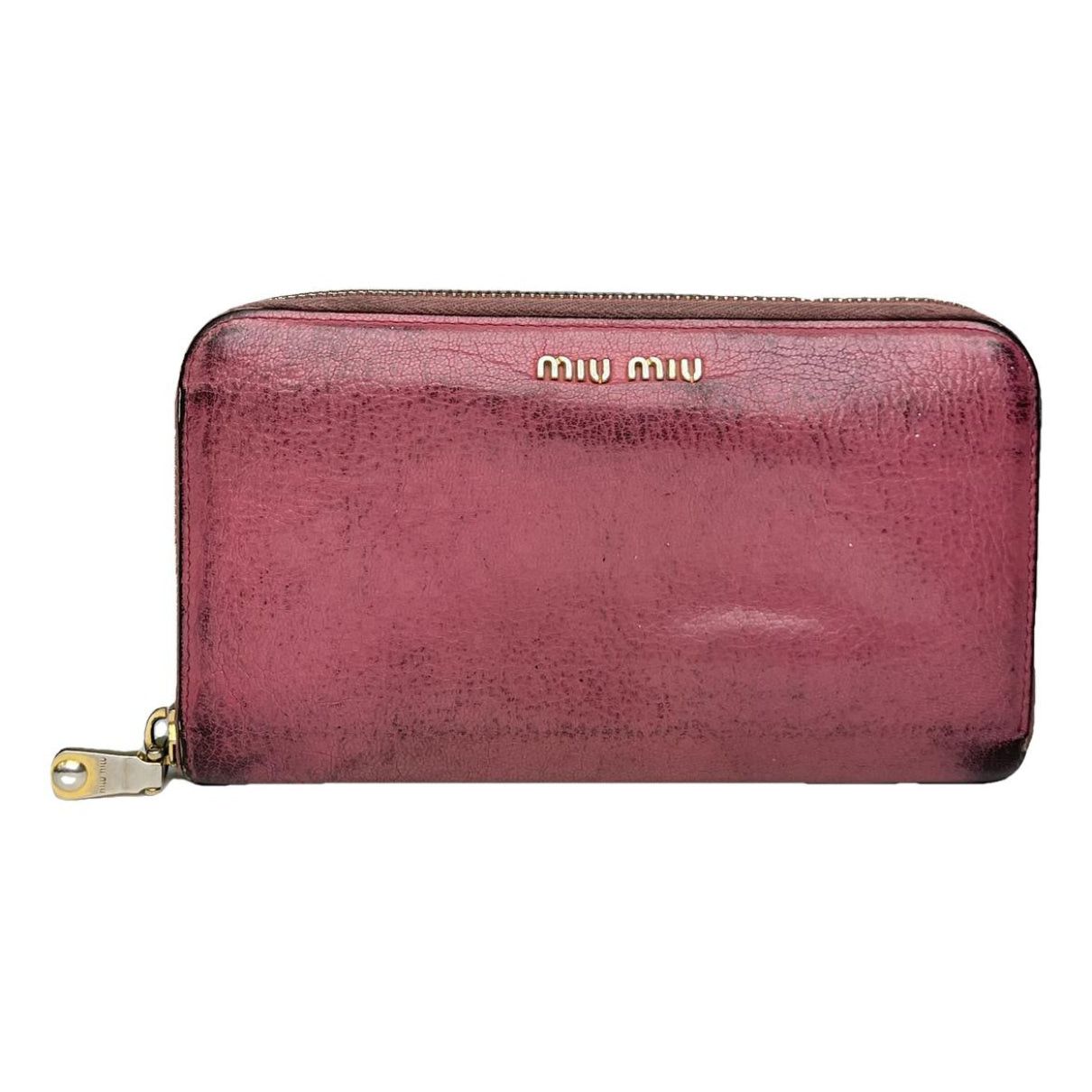 Miu Miu Purple Leather Wallet Size ONE SIZE - 1 Thumbnail