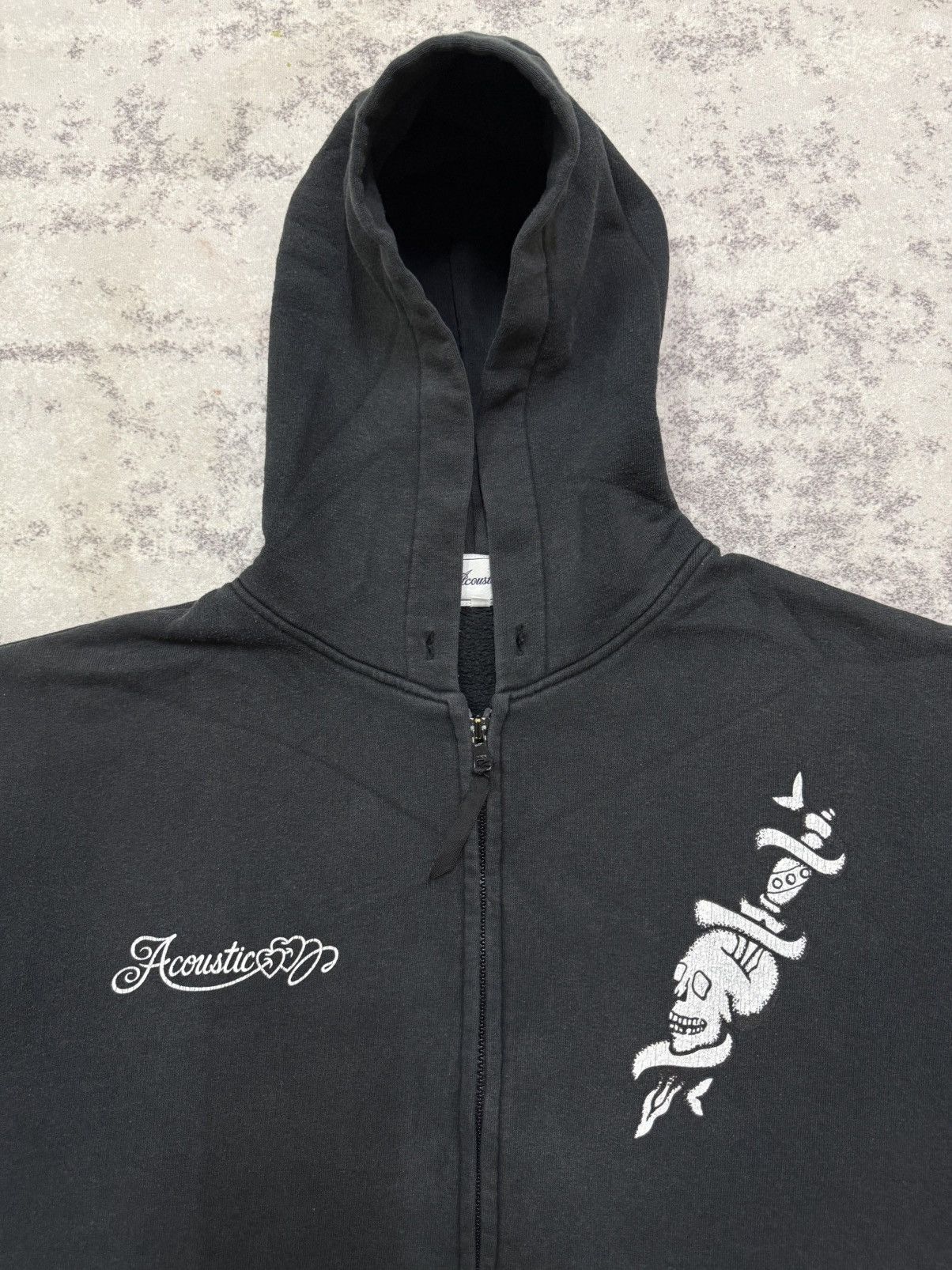 Japanese Brand Acoustic Prominent Skull Zip Up Sweater Hoodie Size US L / EU 52-54 / 3 - 6 Thumbnail