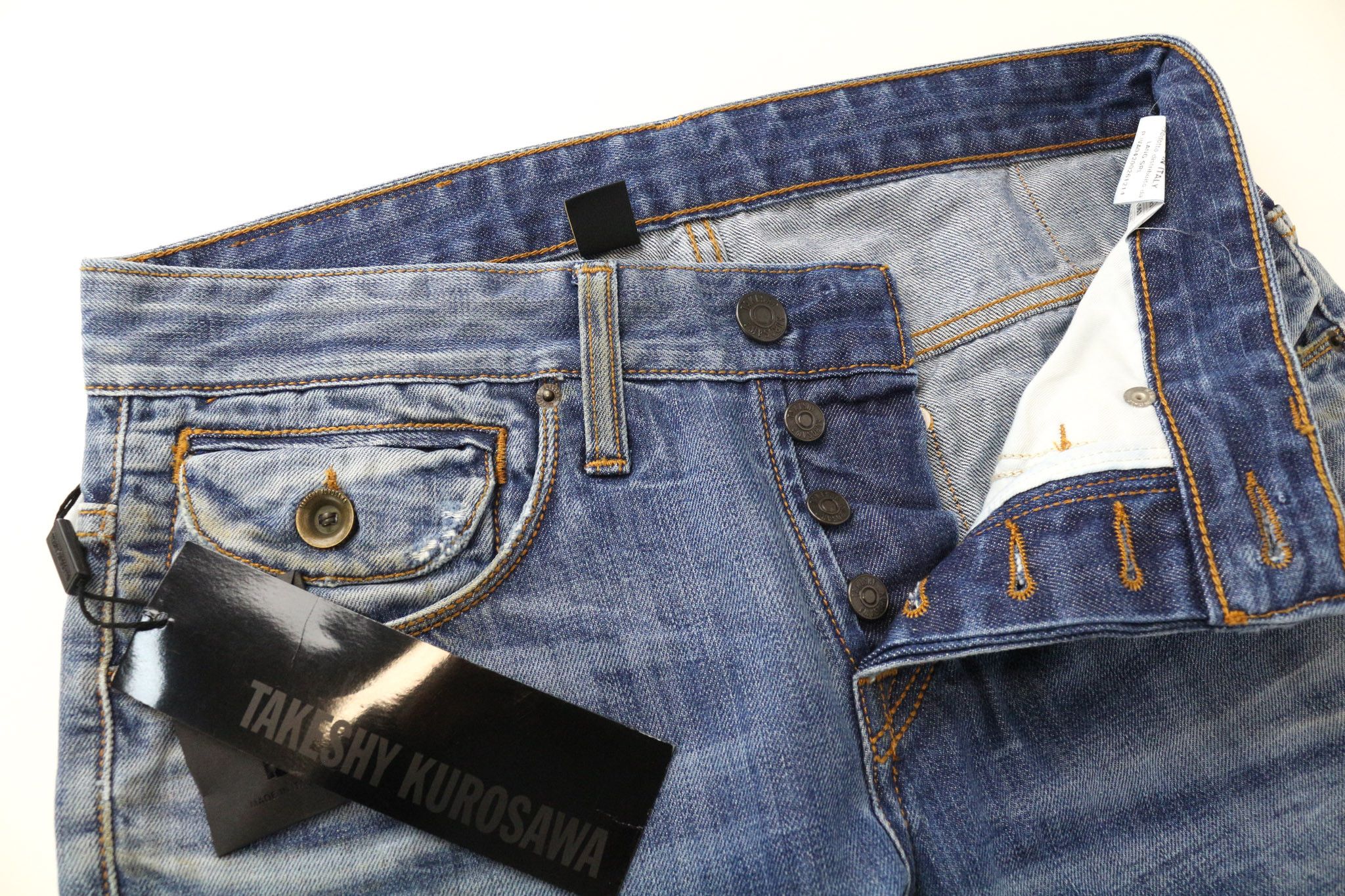 Takeshy Kurosawa W30 Blue Slim Washed Cotton Jeans 74806 Size US 30 / EU 46 - 3 Thumbnail