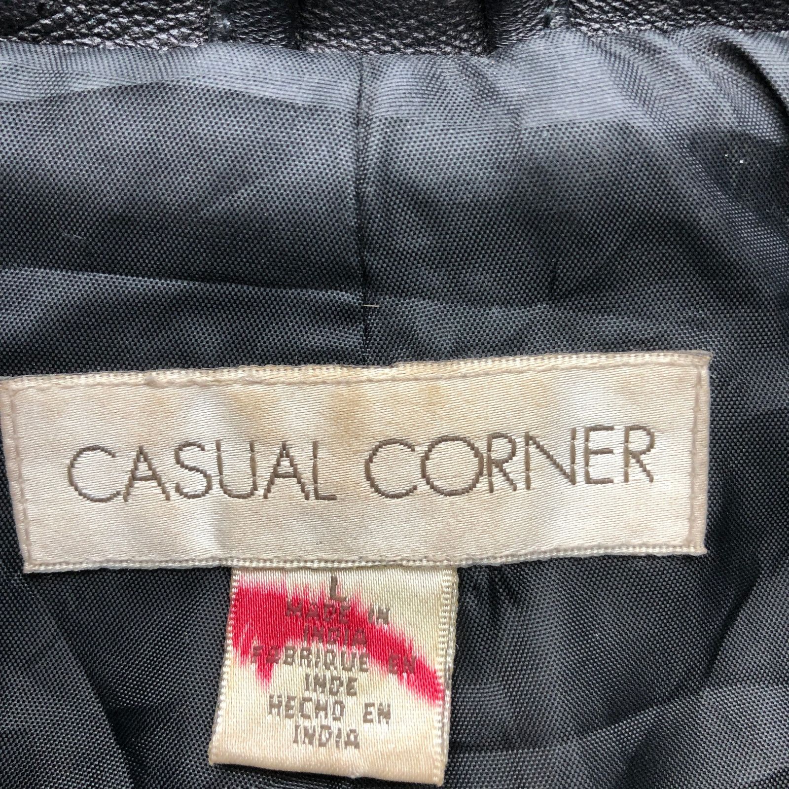 Other Vintage Casual Corner Leather Coat Jacket Womens Large Black Size L / US 10 / IT 46 - 3 Thumbnail