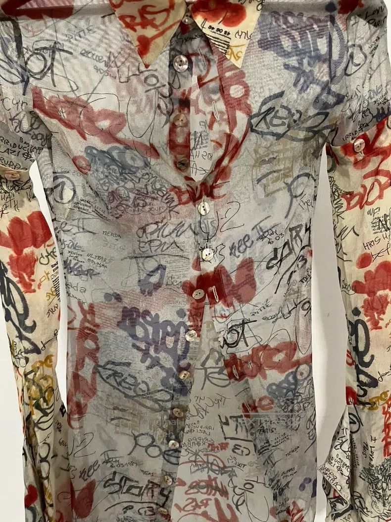 Vintage vintage Graffiti Tulle Top Shirt Size US S / EU 44-46 / 1 - 6 Thumbnail