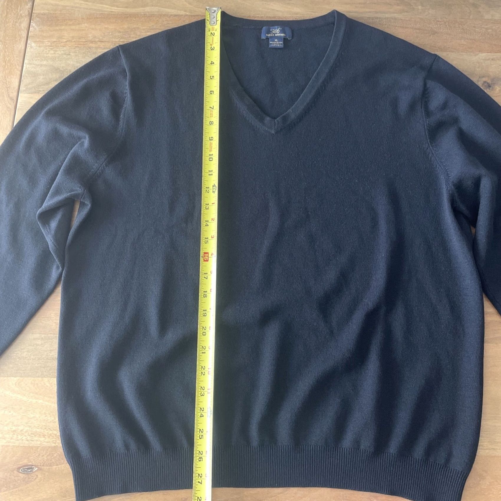 Brooks Brothers Brooks Brothers Mens XL Black Merino Wool Sweater Jumper Sweatshirt Pullover V-Neck Size US XL / EU 56 / 4 - 4 Thumbnail