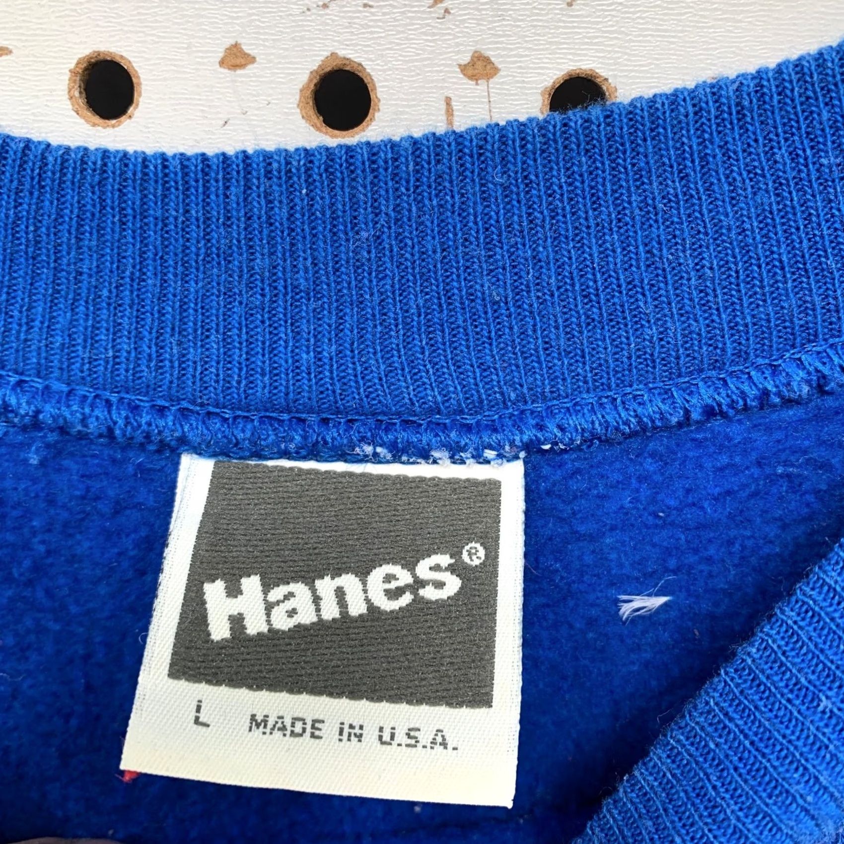 Hanes VINTAGE Hanes Sweatshirt Large Royal Blue Raglan Long Sleeve Fleece USA Mens 80s Size US L / EU 52-54 / 3 - 5 Thumbnail