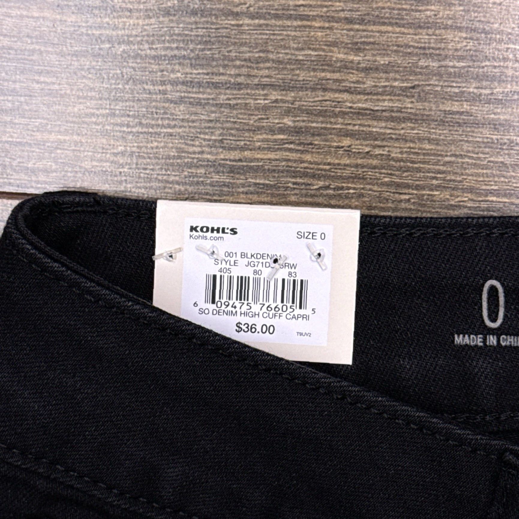 Vintage SO Capri Jeans Womens Black 0 Low Rise Stretch Cuffed Super Soft New Size 25" / US 0 / IT 36 - 5 Thumbnail