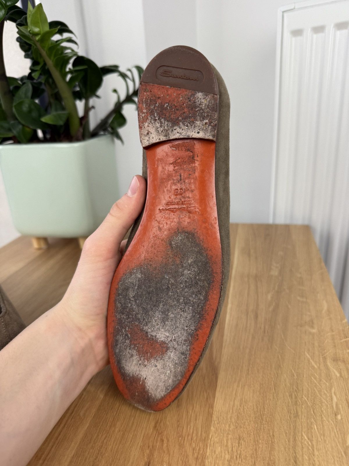 Leather × Santoni Santoni Reflection-Effect Leather Loafers MadeInItaly Size US 8 / IT 38 - 9 Thumbnail