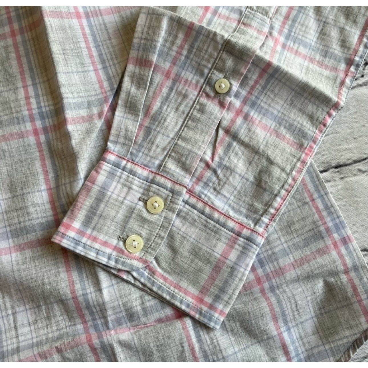 UNTUCKit UNTUCKIT Chasseles Plaid Shirt Cotton Gray Pink Size 10 Size S / US 4 / IT 40 - 4 Thumbnail
