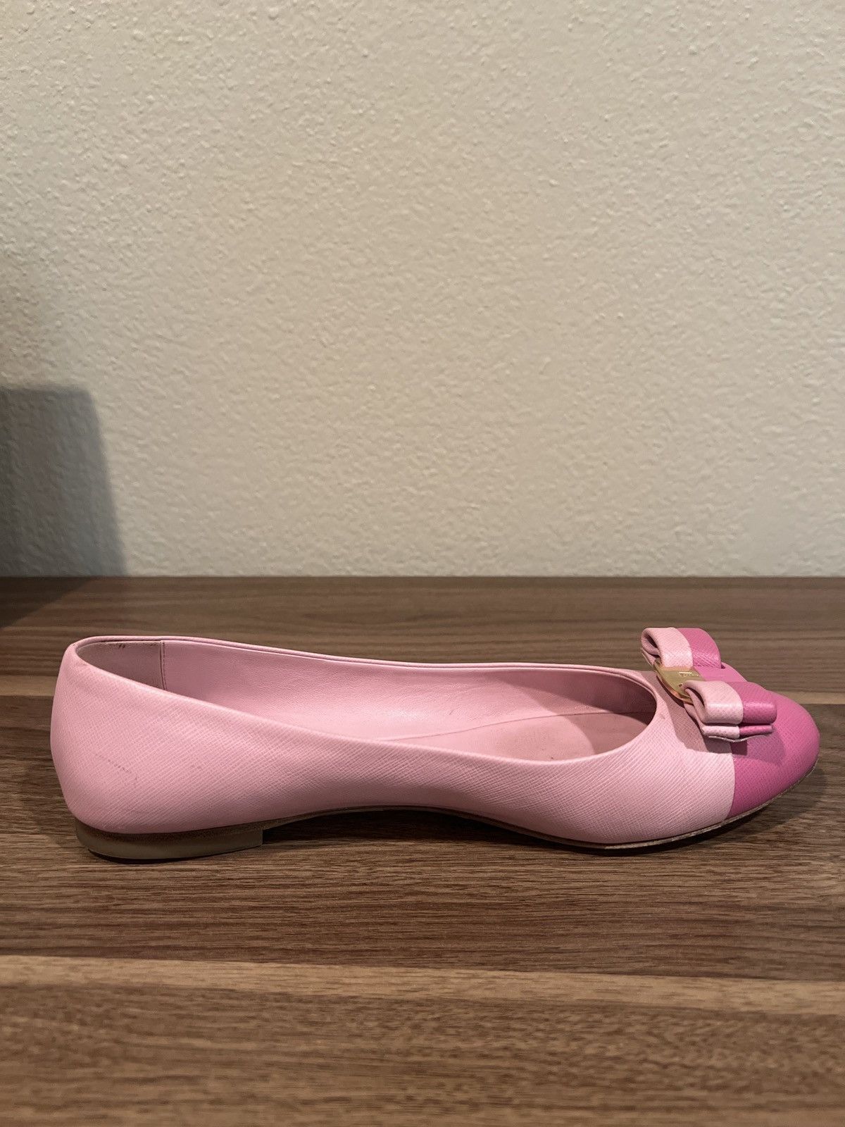 Salvatore Ferragamo Pink bow color block flats Size US 8 / IT 38 - 7 Thumbnail