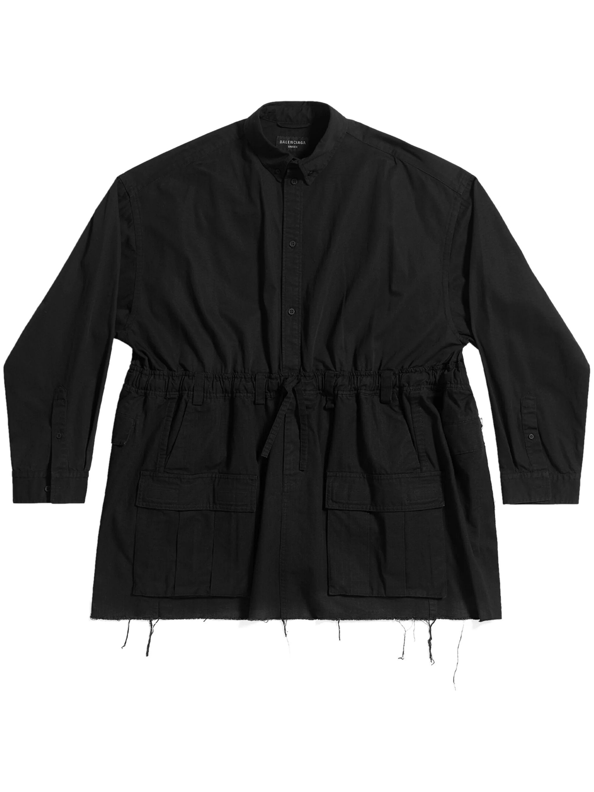 o1mt1gz0724 Patched Cargo Shirt in Black