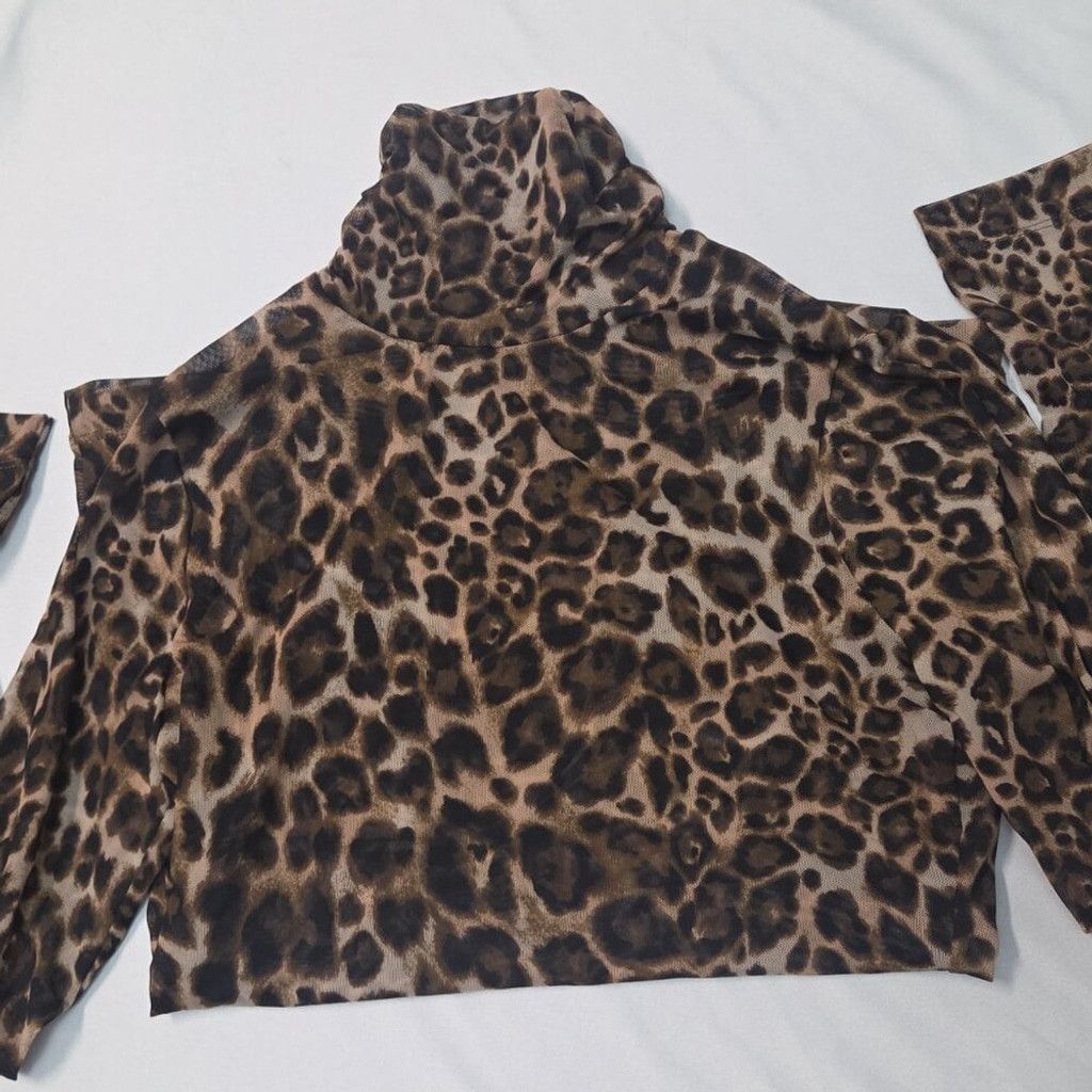White House Black Market White House BMarket-Leopard Print Long Sleeve blouse–Y2K XXS Size XXS / US 00 / IT 34 - 2 Thumbnail