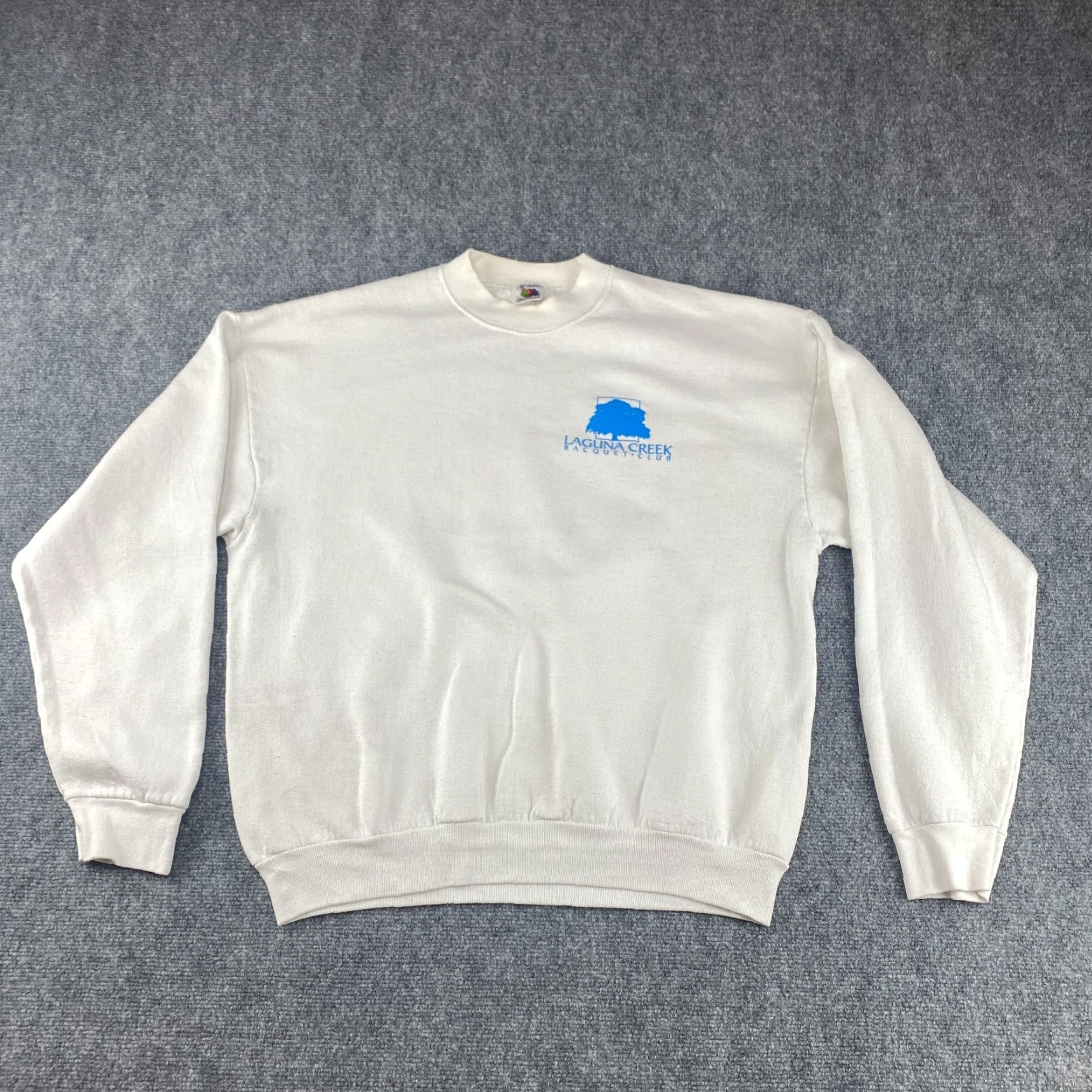 Fruit Of The Loom VINTAGE Fruit of the Loom Sweatshirt Mens XL White 2-Sided USA Made 90s Hoodie Pullover Graphic Print Crew Neck Fleece Cotton Blend Modern All Seasons Size US XL / EU 56 / 4 - 3 Thumbnail