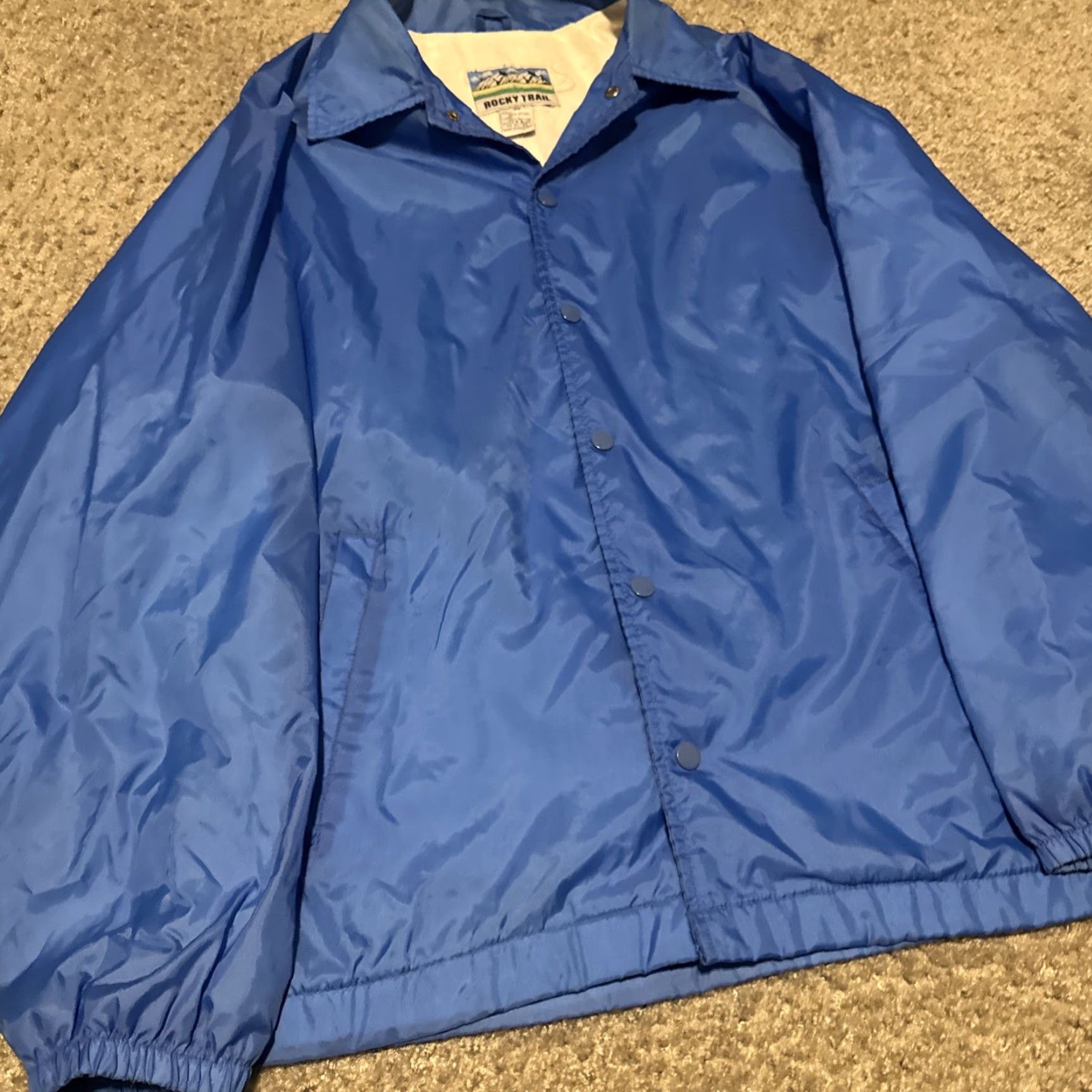 Vintage VINTAGE Rocky Trail Blue Windbreaker Jacket M Blue 80s Jacket Mens Snap Button Front Size US M / EU 48-50 / 2 - 2 Thumbnail