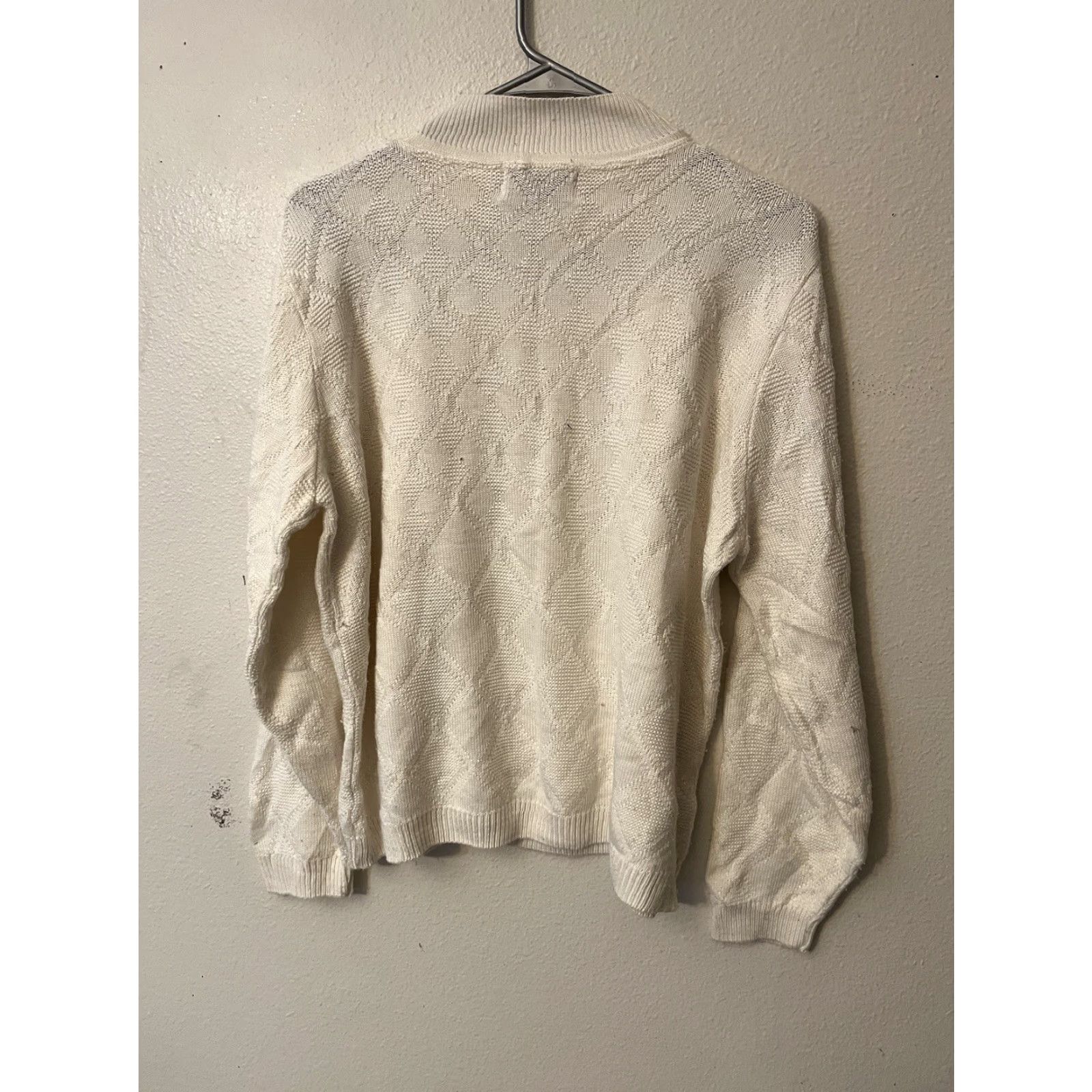 Vintage Alfred Dunner Women's White Mock Neck Sweater Acrylic L Large Pullover Knit Lightweight Size L / US 10 / IT 46 - 2 Thumbnail