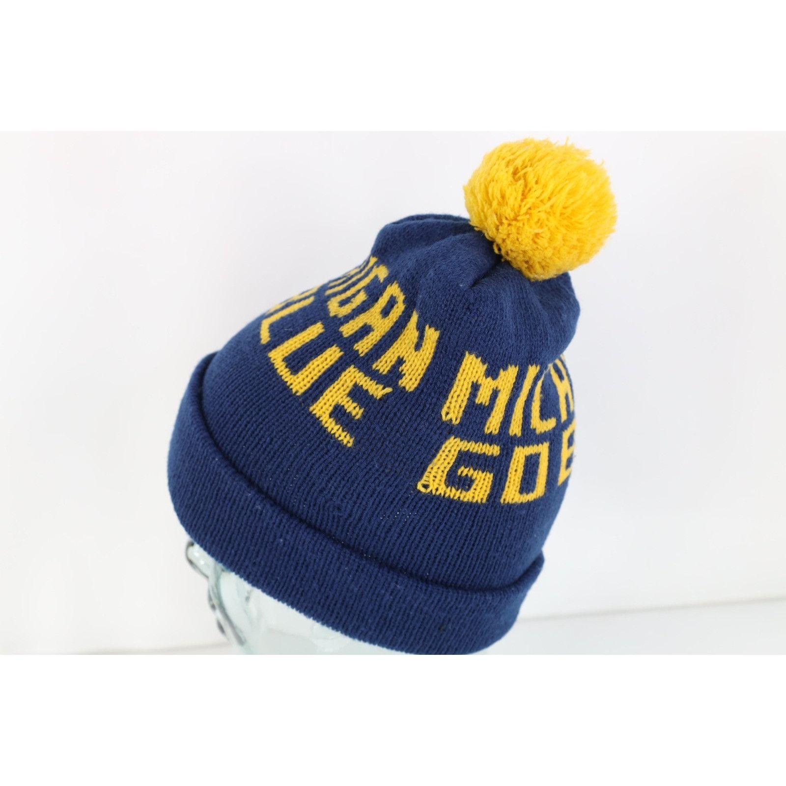Vintage Vintage 90s University of Michigan Winter Knit Beanie Size ONE SIZE - 3 Thumbnail
