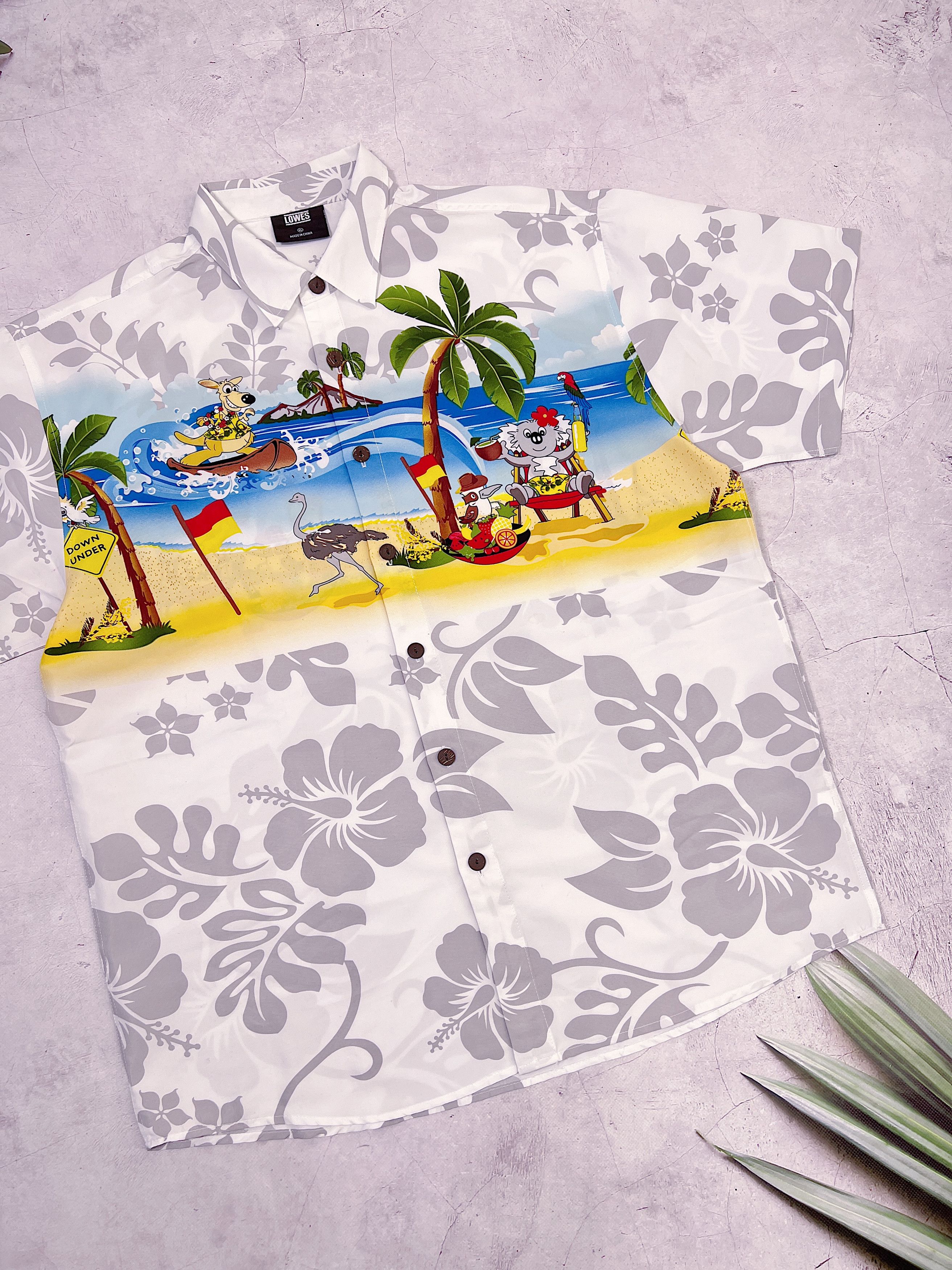 Other Lowes Hawaiian Shirt Australia Kangaroo Koala Ostrich Size US XL / EU 56 / 4 - 7 Thumbnail