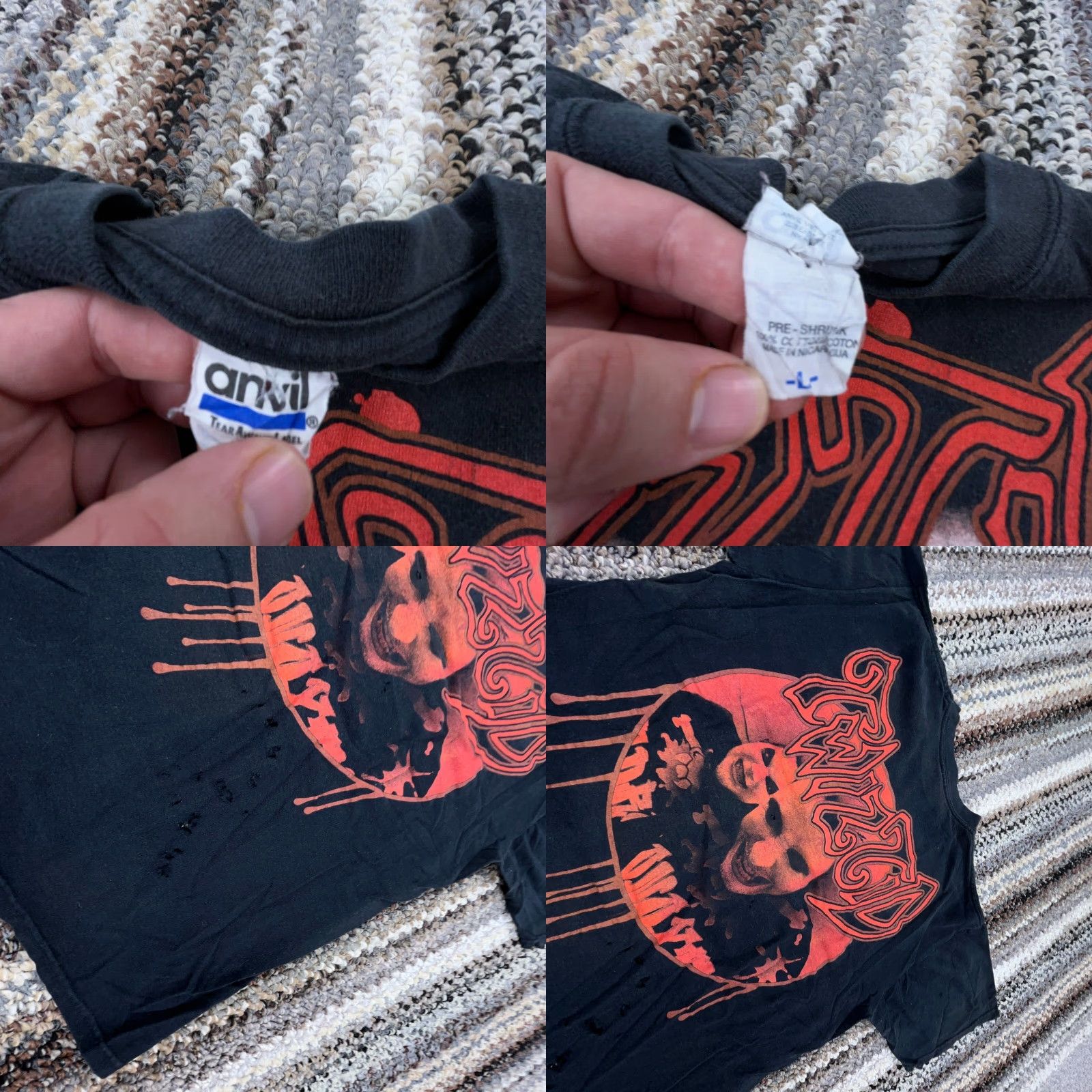 Anvil VINTAGE Insane Clown Posse Shirt Men L Black ICP Twisted Trashed Grunge Size US L / EU 52-54 / 3 - 8 Thumbnail