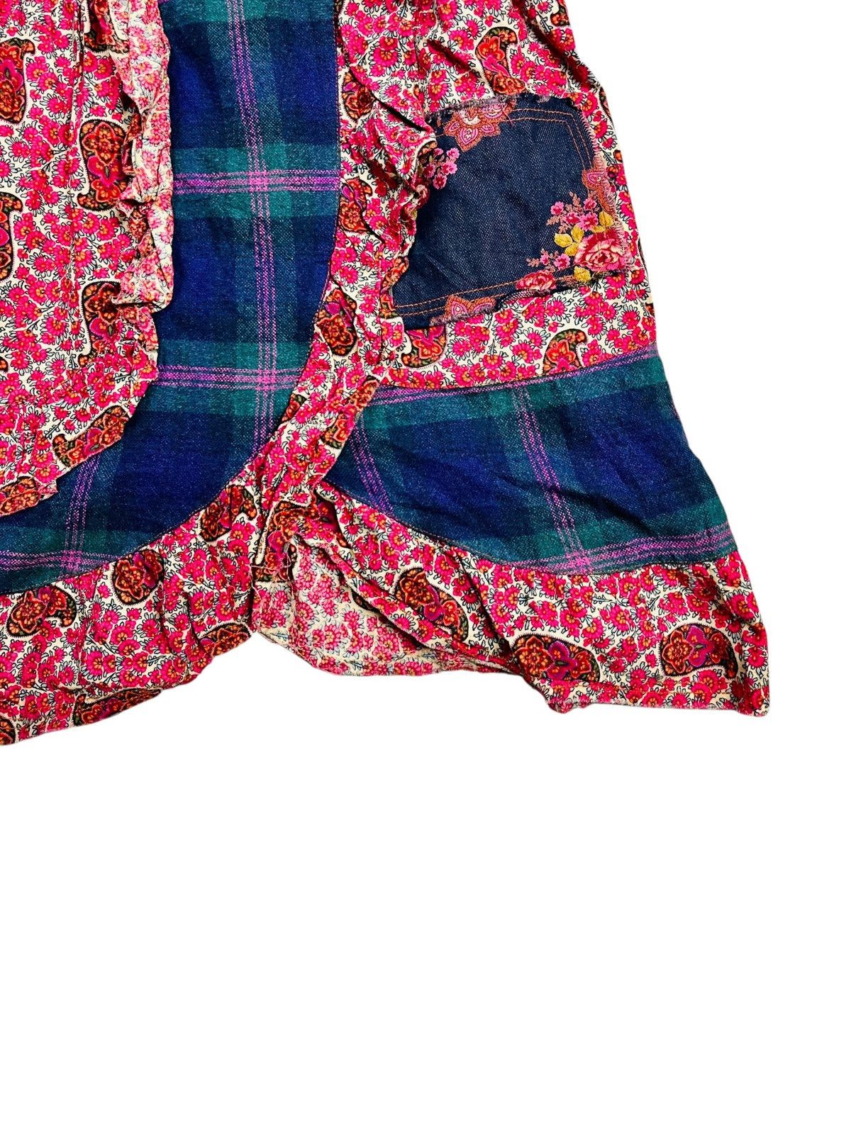 Angel Blue 2000s Bettys Blue - Fantasy Floral Ruffle Skirt Size 28" / US 6 / IT 42 - 3 Thumbnail