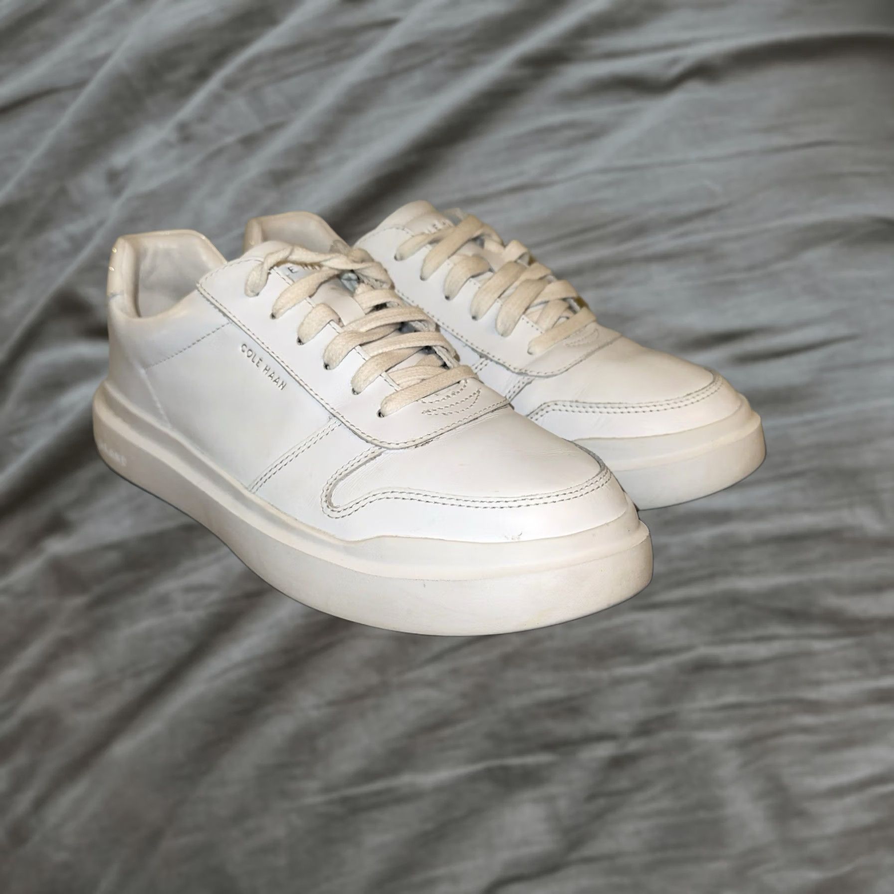 Cole Haan Cole Haan Grand Sneakers All White Women Sz 10B Shoes Leather Rubber Lace Up Casual Low Top Size US 10 / IT 40 - 1 Thumbnail