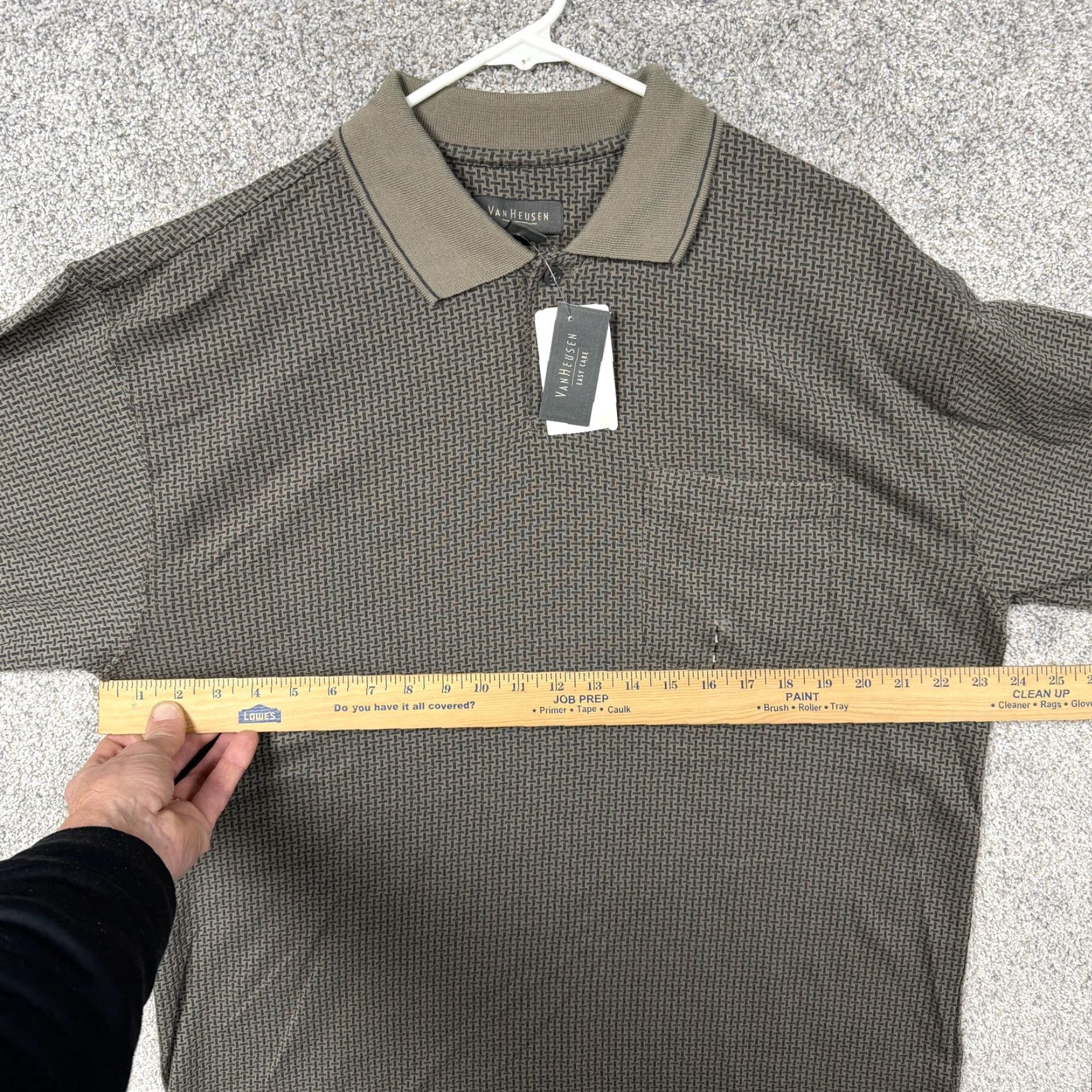 Van Heusen Van Heusen Polo Shirt Mens L Green Geometric Knit Long Sleeve NWT Size US L / EU 52-54 / 3 - 4 Thumbnail
