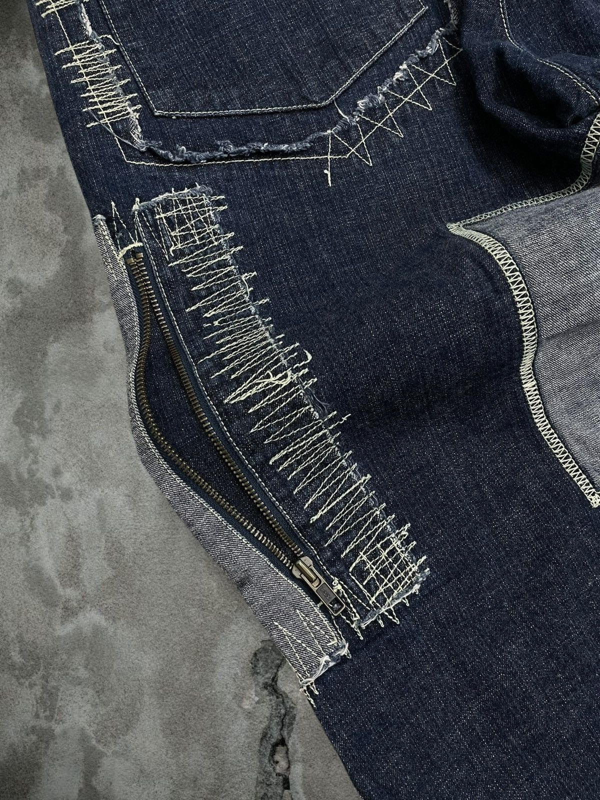 Japanese Brand Vintage 1990s Japan Designer Phat Farm Patchwork Denim Size US 32 / EU 48 - 16 Thumbnail